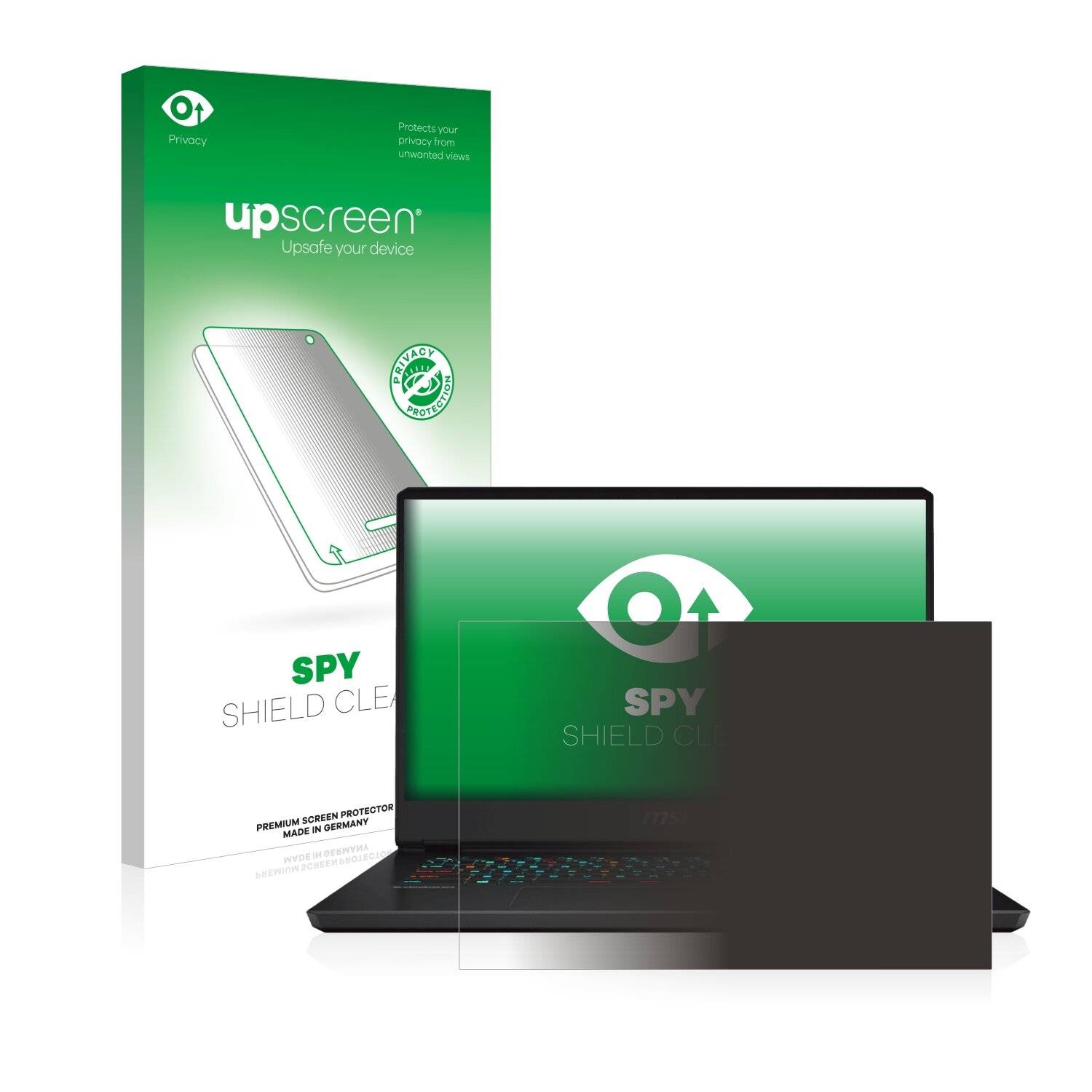 upscreen Spy Shield Clear Premium Blickschutzfolie für MSI GP66