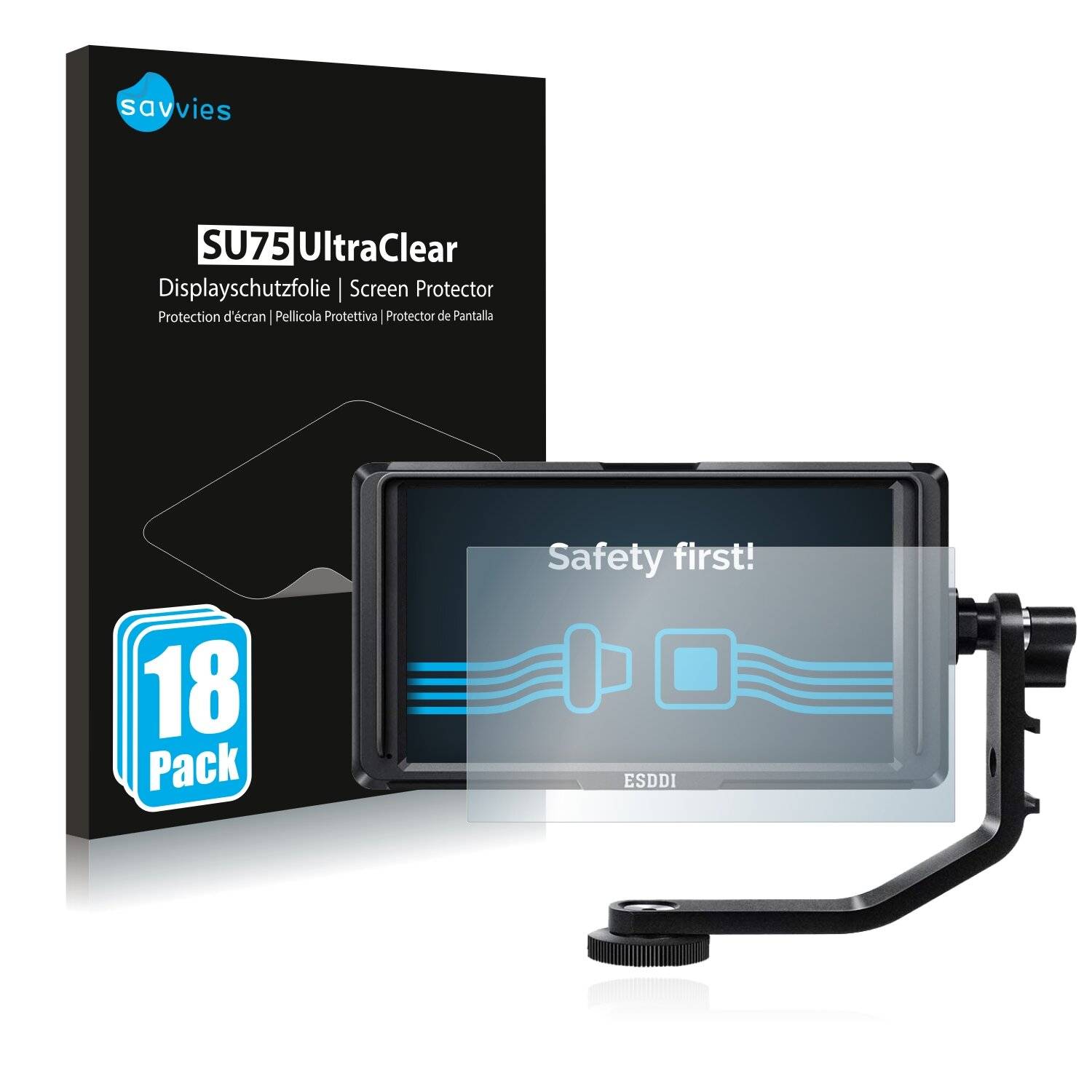 18x Savvies SU75 Displayschutzfolie für ESDDI F5
