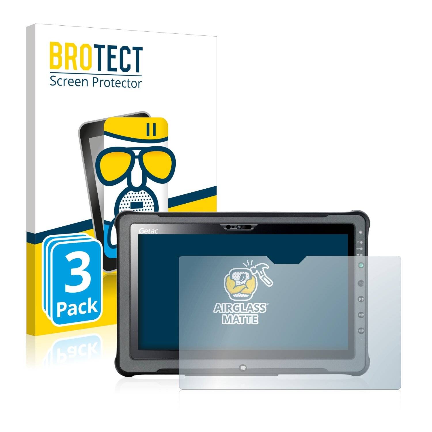 3x BROTECT AirGlass Matte Schutzglas Folie für Getac F110