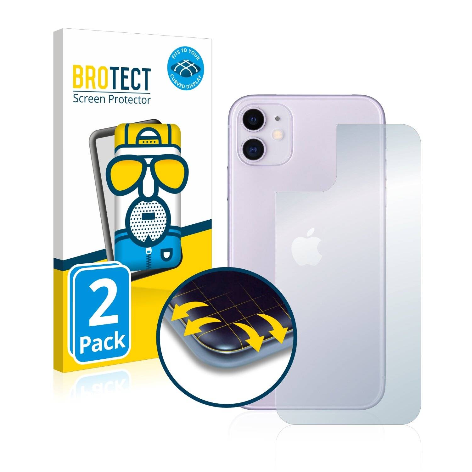 2x BROTECT Flex Matte Full-Cover Displayschutzfolie für Apple iPhone 11