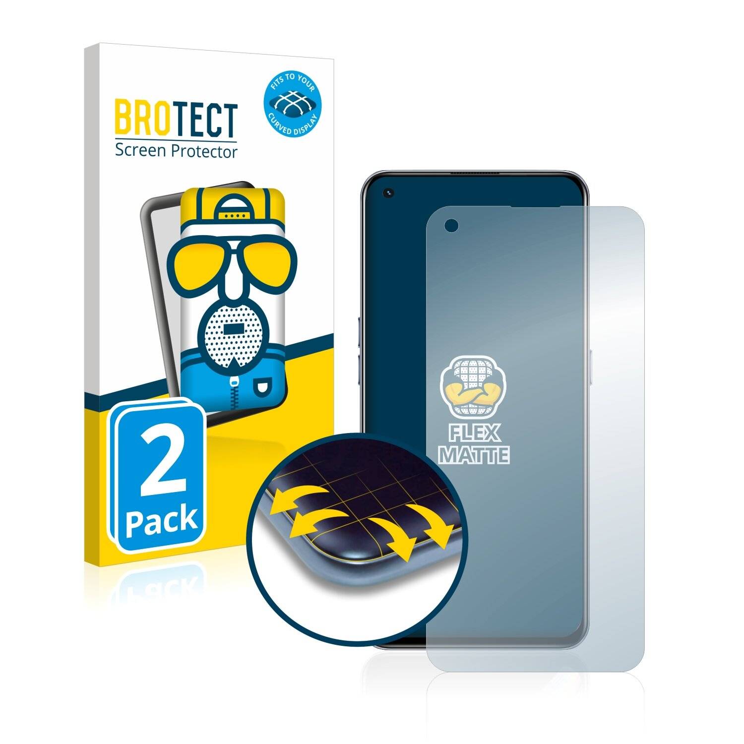 2x BROTECT Flex Matte Full-Cover Displayschutzfolie für Realme X7 Max
