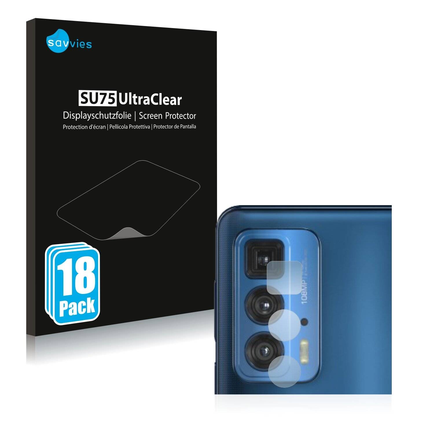 18x Savvies SU75 Displayschutzfolie für Motorola Edge S Pro (NUR