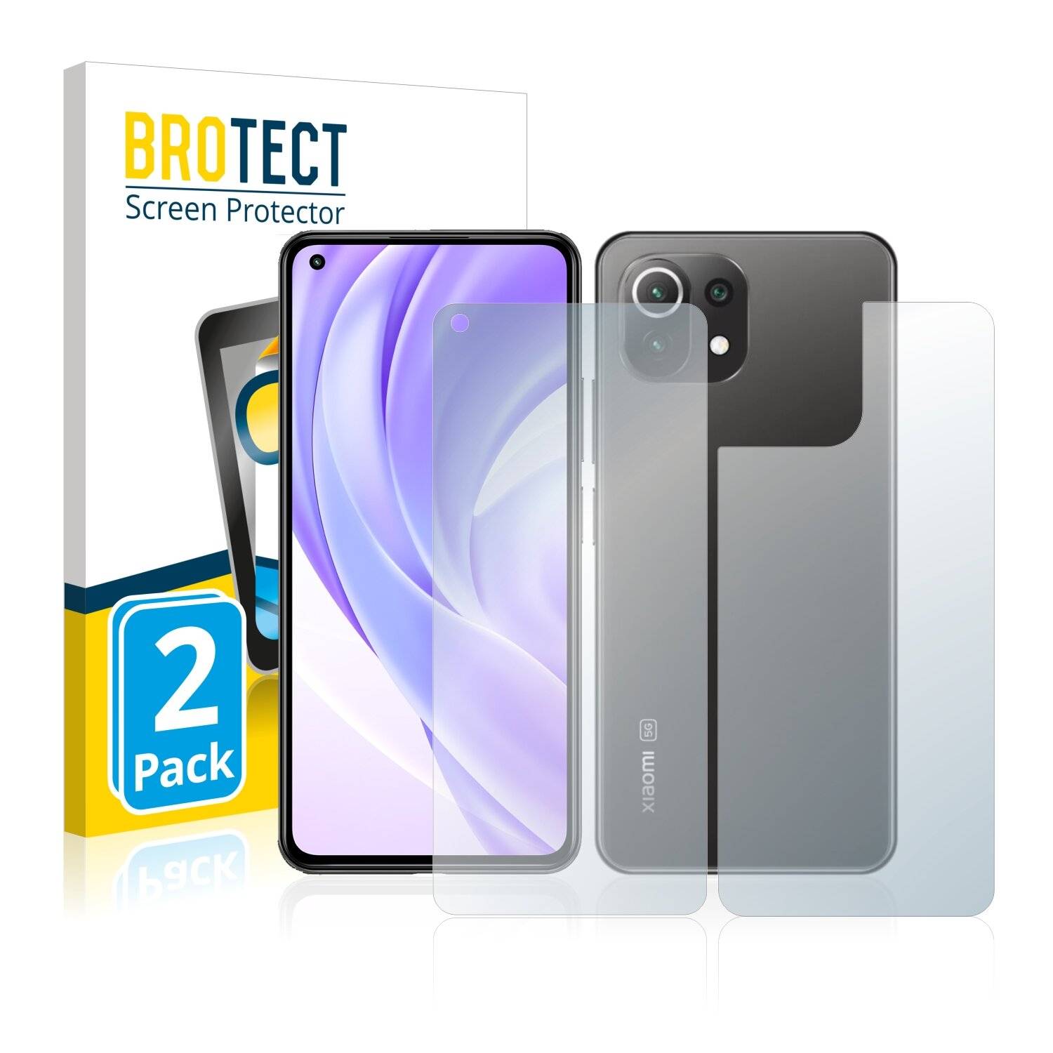 2x BROTECT HD-Clear Displayschutzfolie für Xiaomi Mi 11 Lite 5G (Vorder +