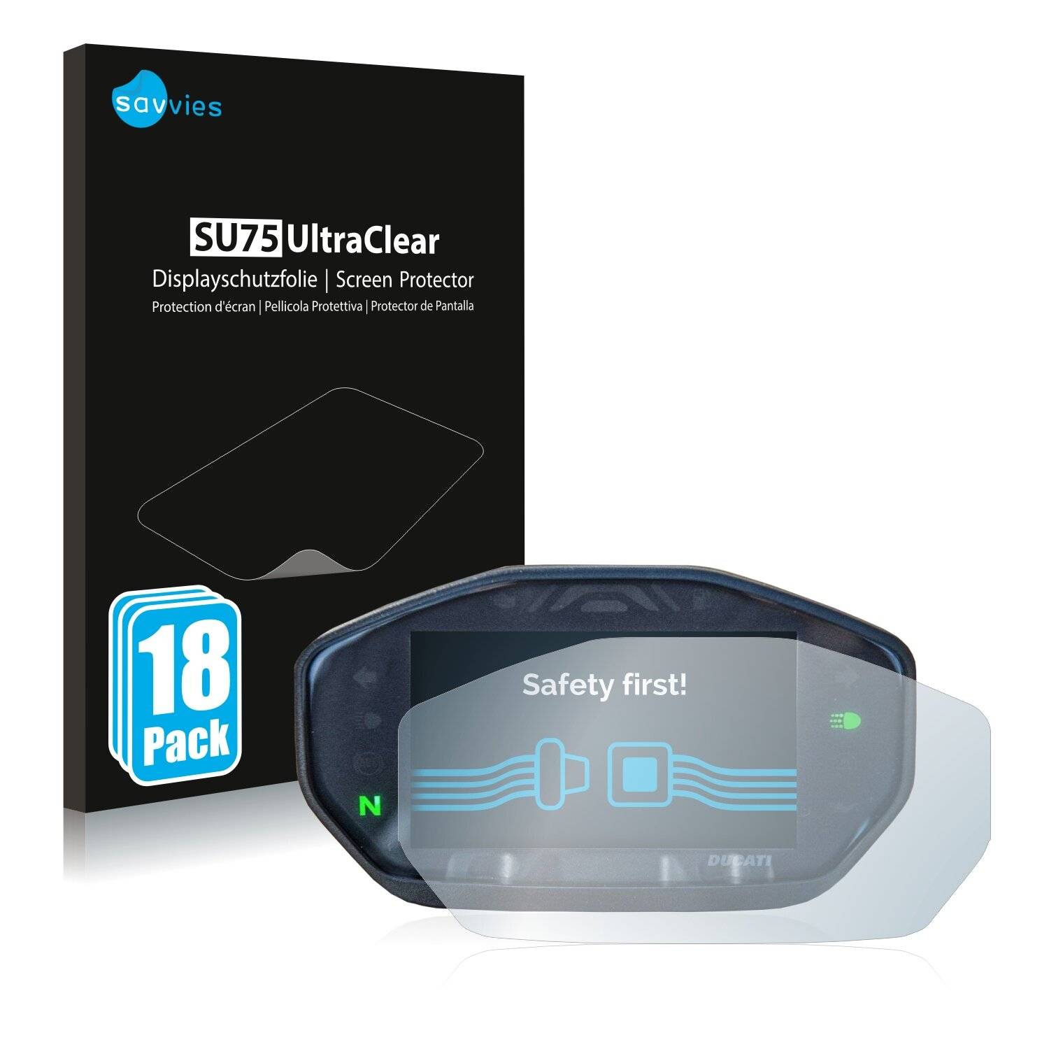 18x Savvies SU75 Displayschutzfolie für Ducati Monster / Monster +