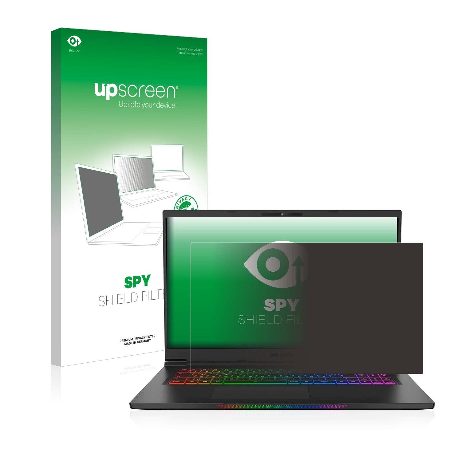 upscreen Spy Shield Filter Premium Blickschutzfilter für Medion Erazer Beast