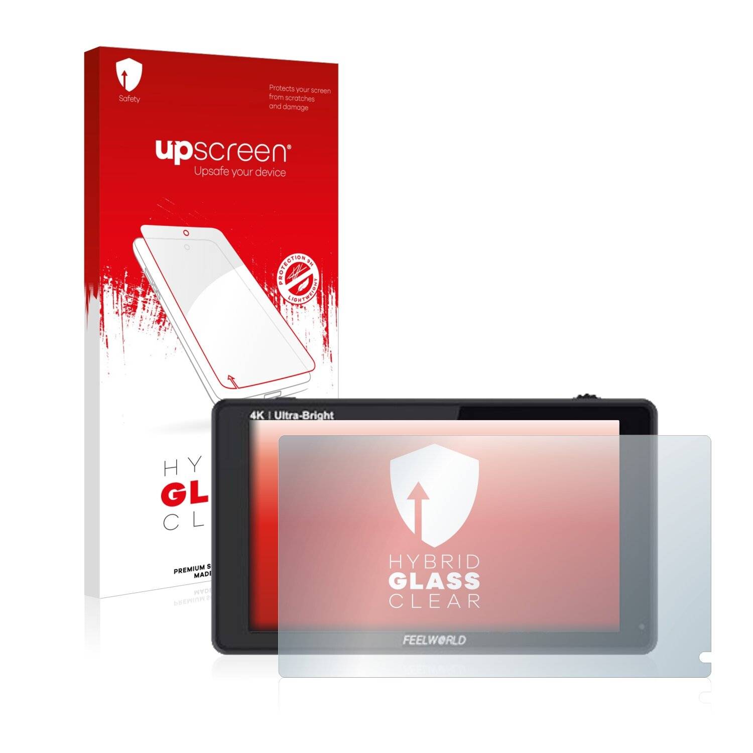 upscreen Hybrid Glass Clear Premium Schutzglas Folie für Feelworld LUT6S