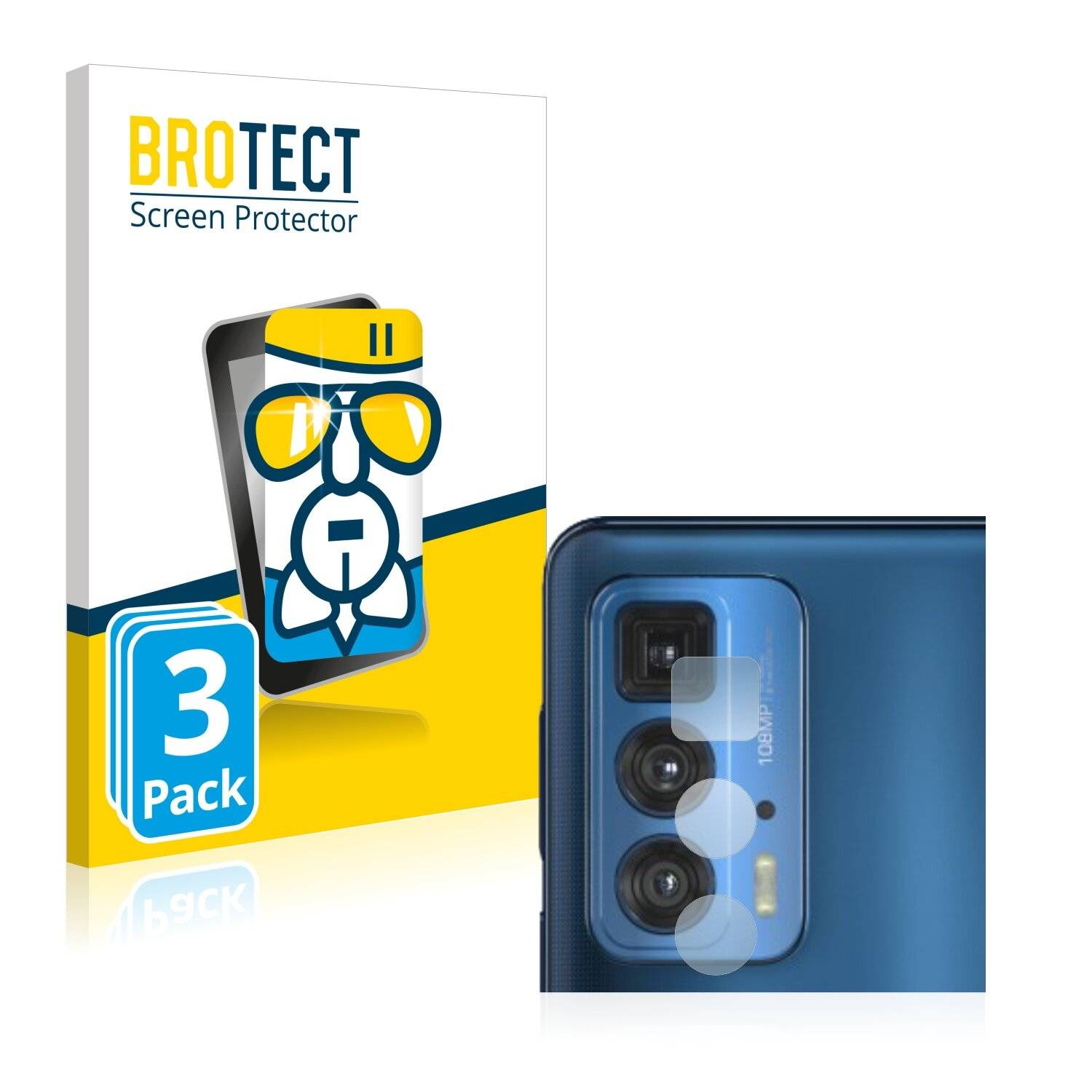 3x BROTECT AirGlass Schutzglas Folie für Motorola Edge S Pro (NUR
