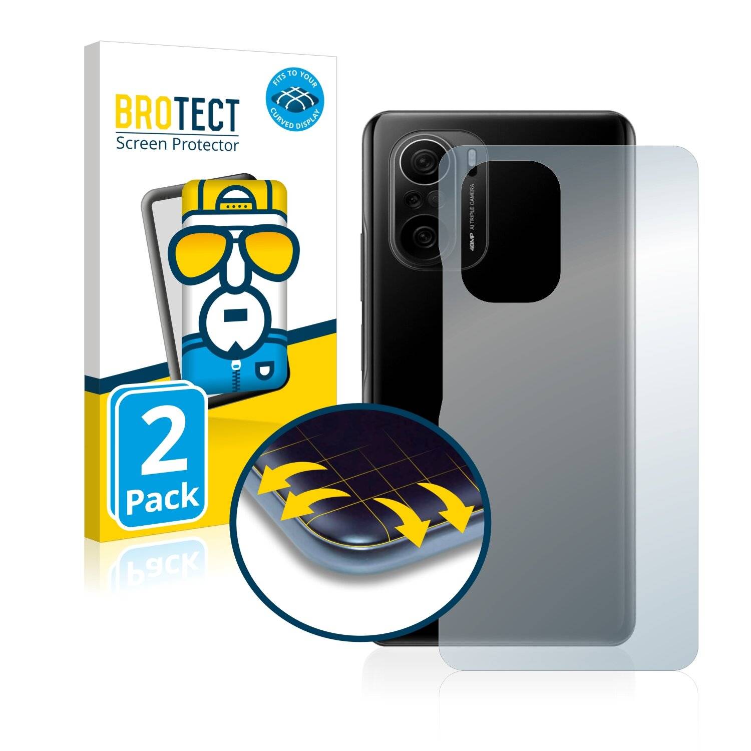 2x BROTECT Flex Full-Cover Displayschutzfolie für Xiaomi Poco F3