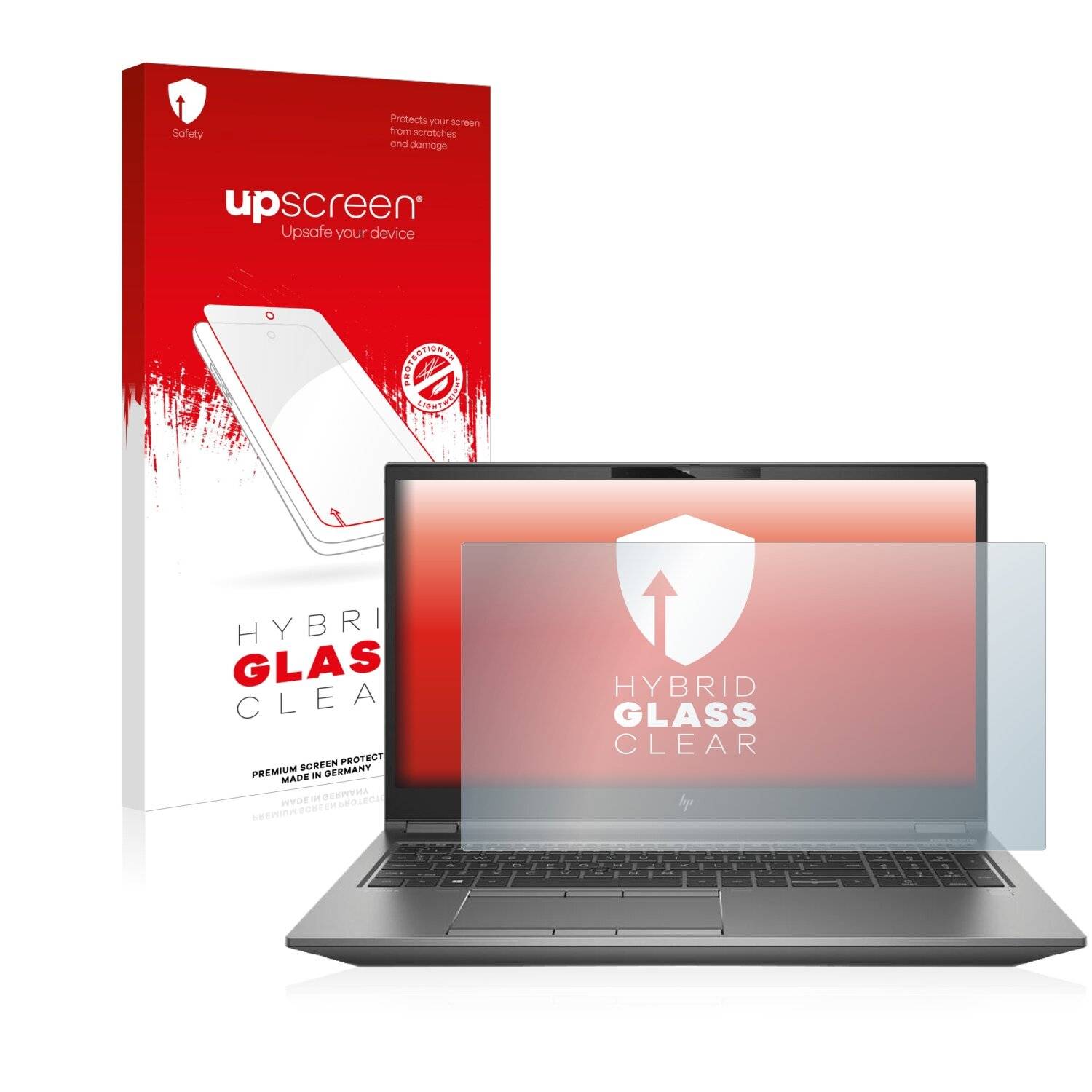 upscreen Hybrid Glass Clear Premium Schutzglas Folie für HP ZBook Fury 17 G7