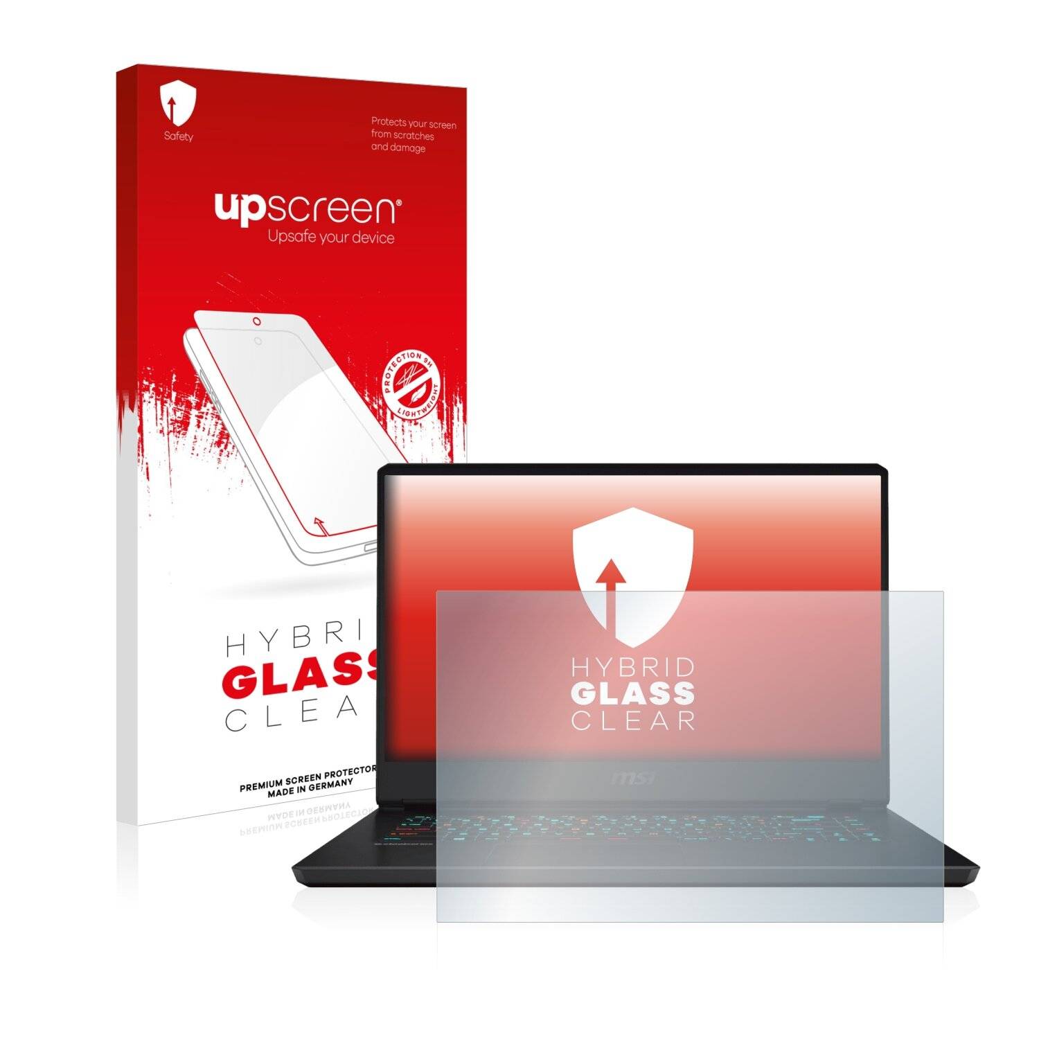 upscreen Hybrid Glass Clear Premium Schutzglas Folie für MSI GP66