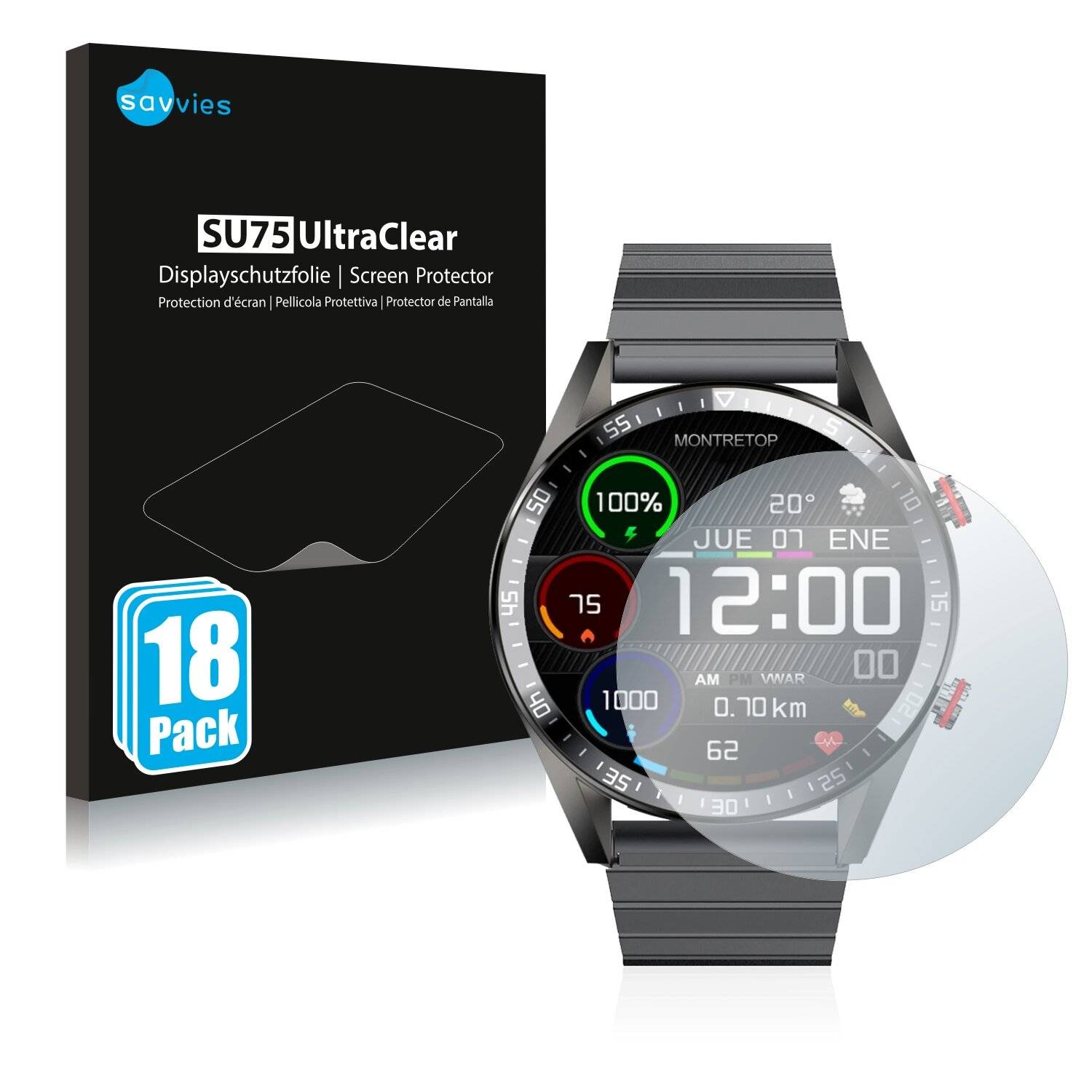 18x Savvies SU75 Displayschutzfolie für Vwar Rex