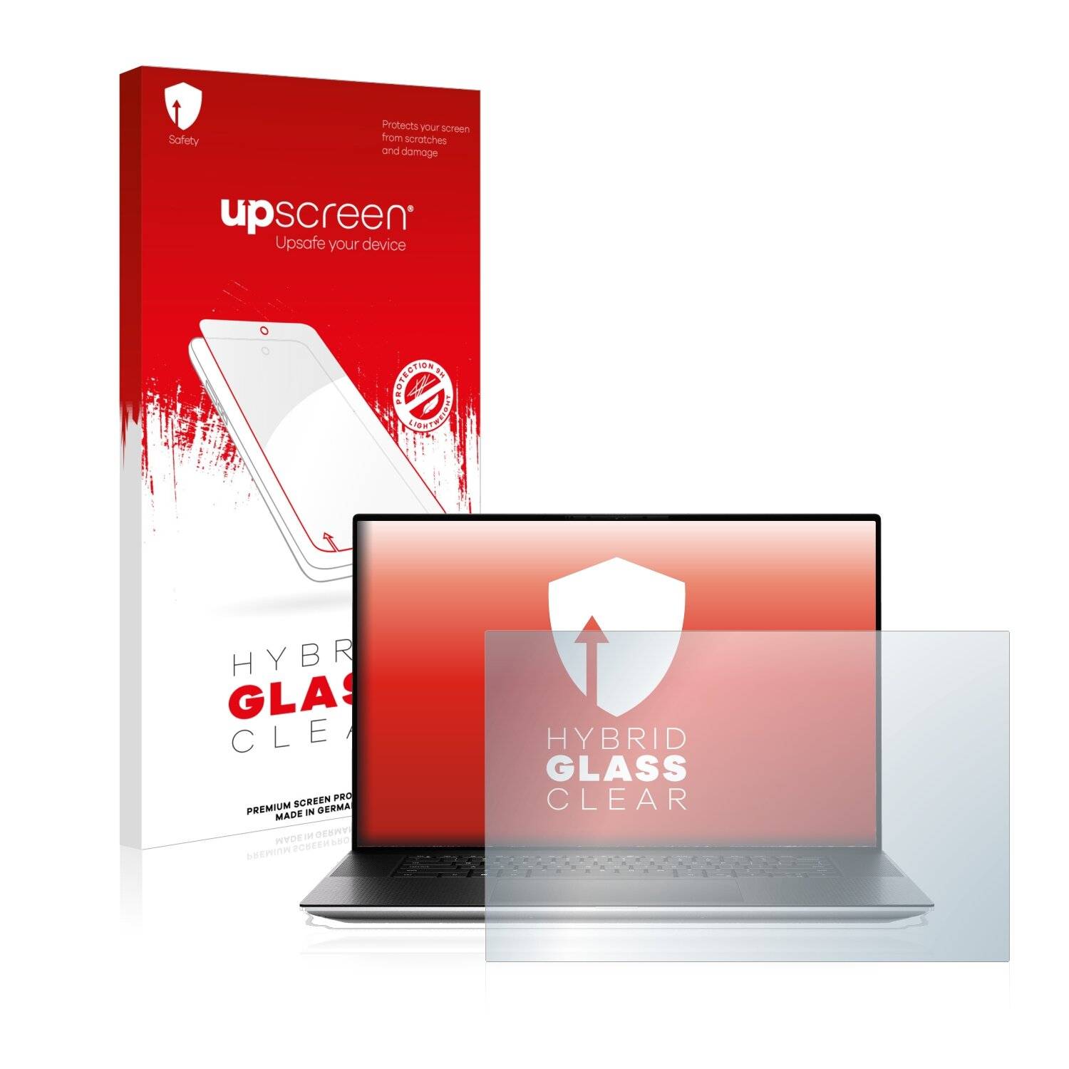 upscreen Hybrid Glass Clear Premium Schutzglas Folie für Dell XPS 17 9700