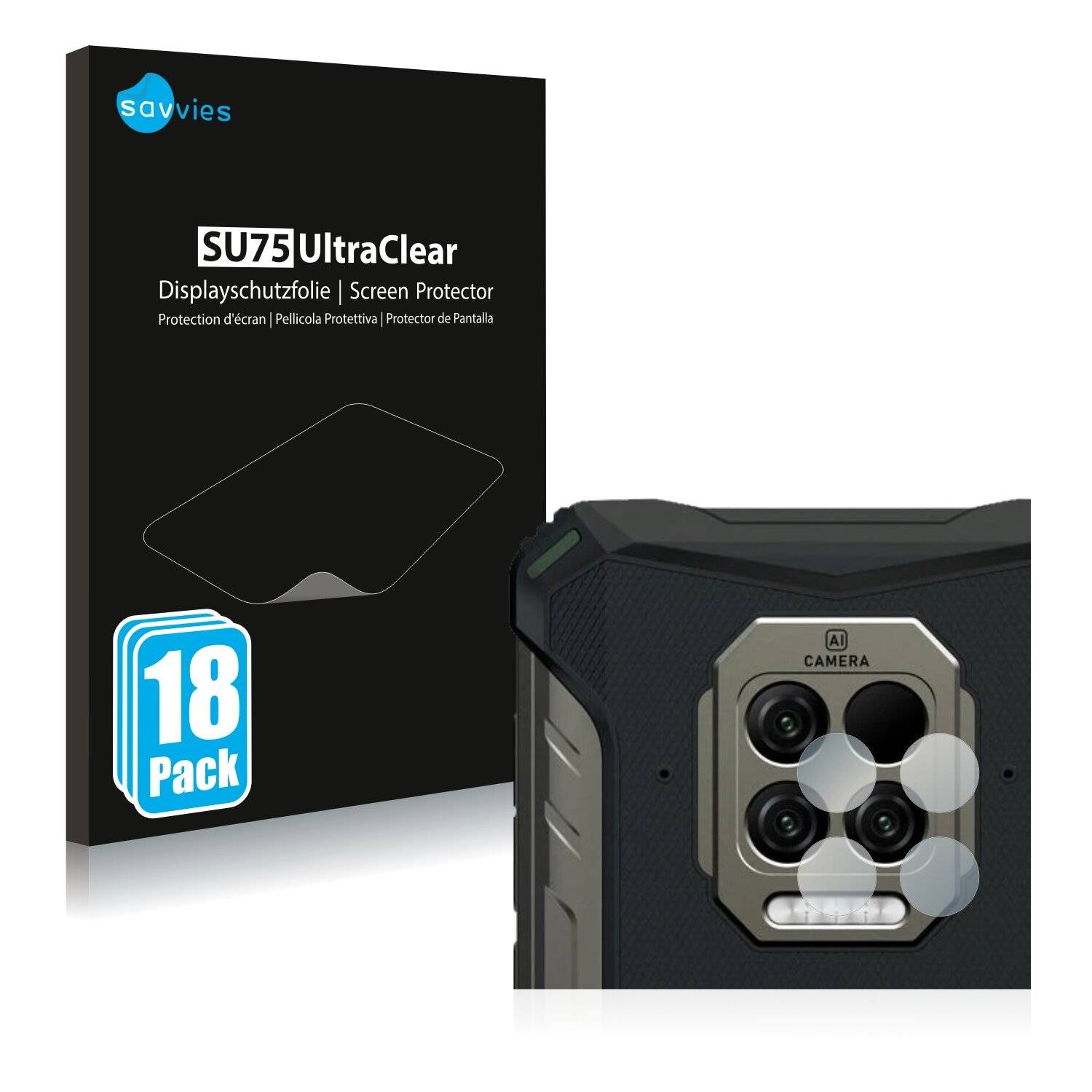 18x Savvies SU75 Displayschutzfolie für Doogee S86 Pro (NUR