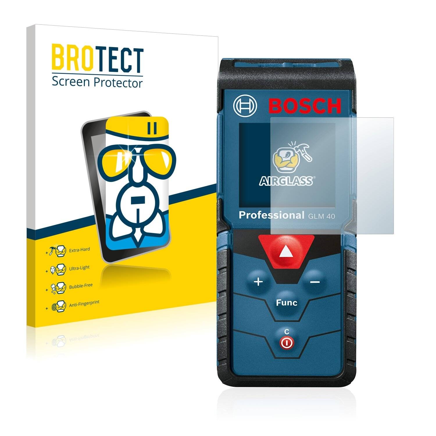 BROTECT AirGlass Schutzglas Folie für Bosch GLM 40