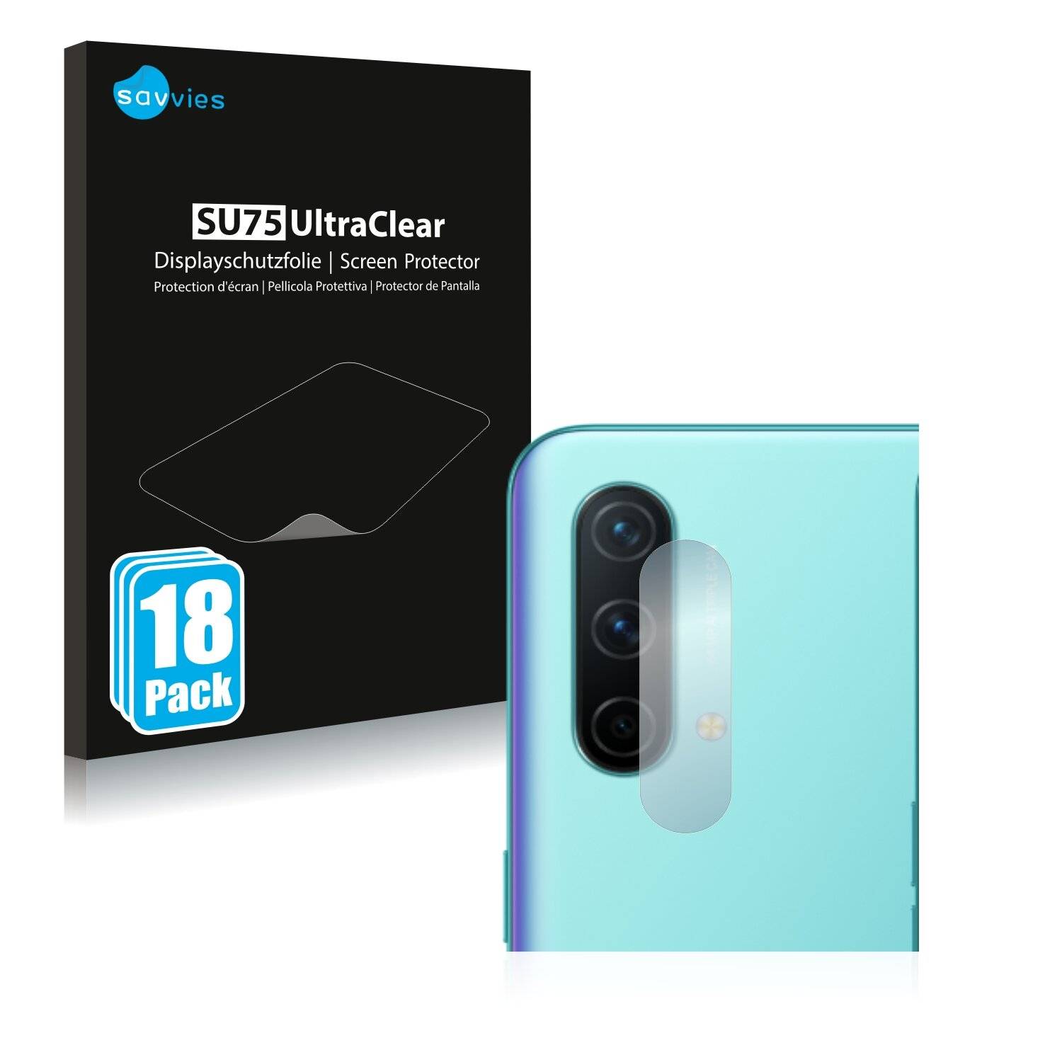 18x Savvies SU75 Displayschutzfolie für OnePlus Nord CE 5G (NUR