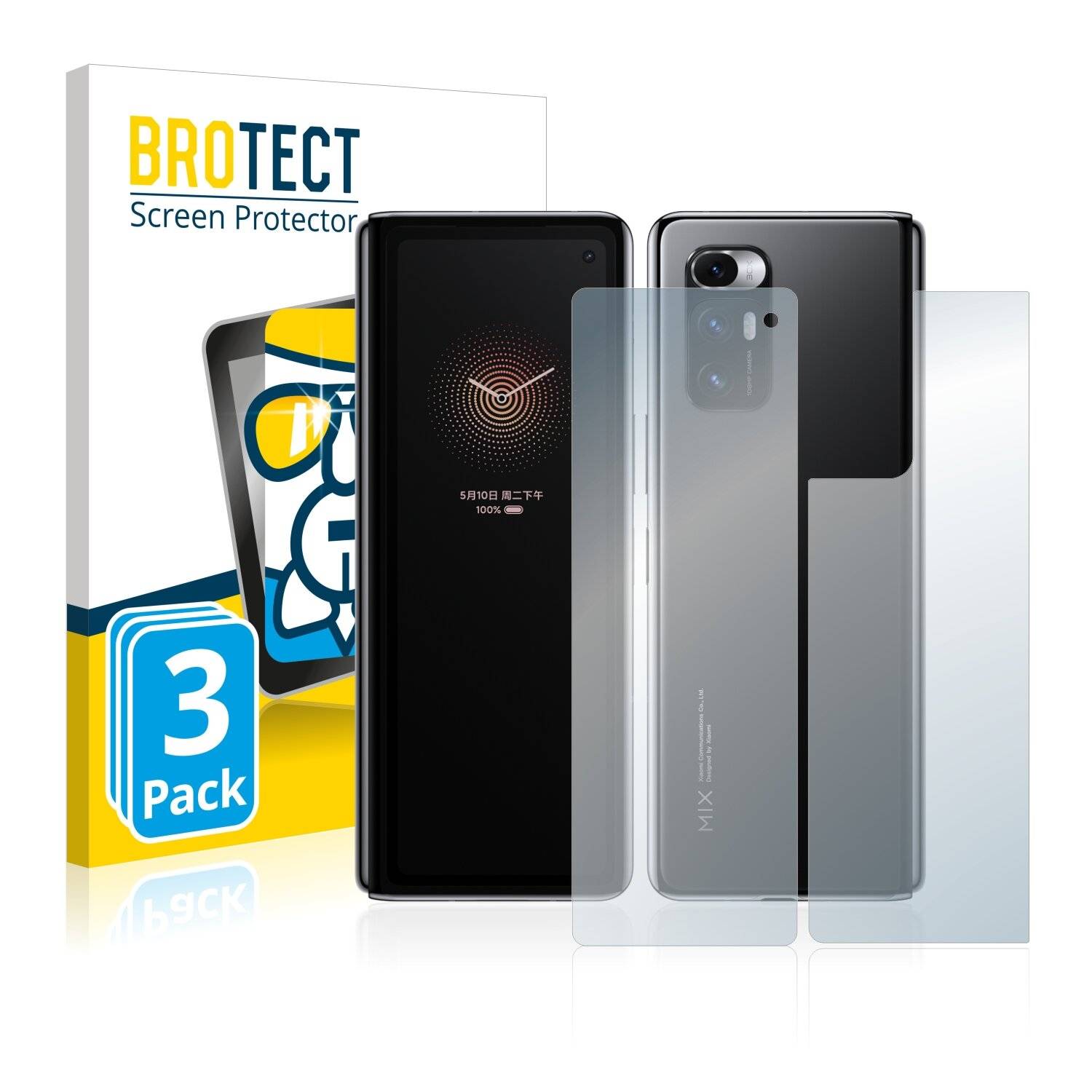 3x BROTECT AirGlass Schutzglas Folie für Xiaomi Mi Mix Fold (Vorder +