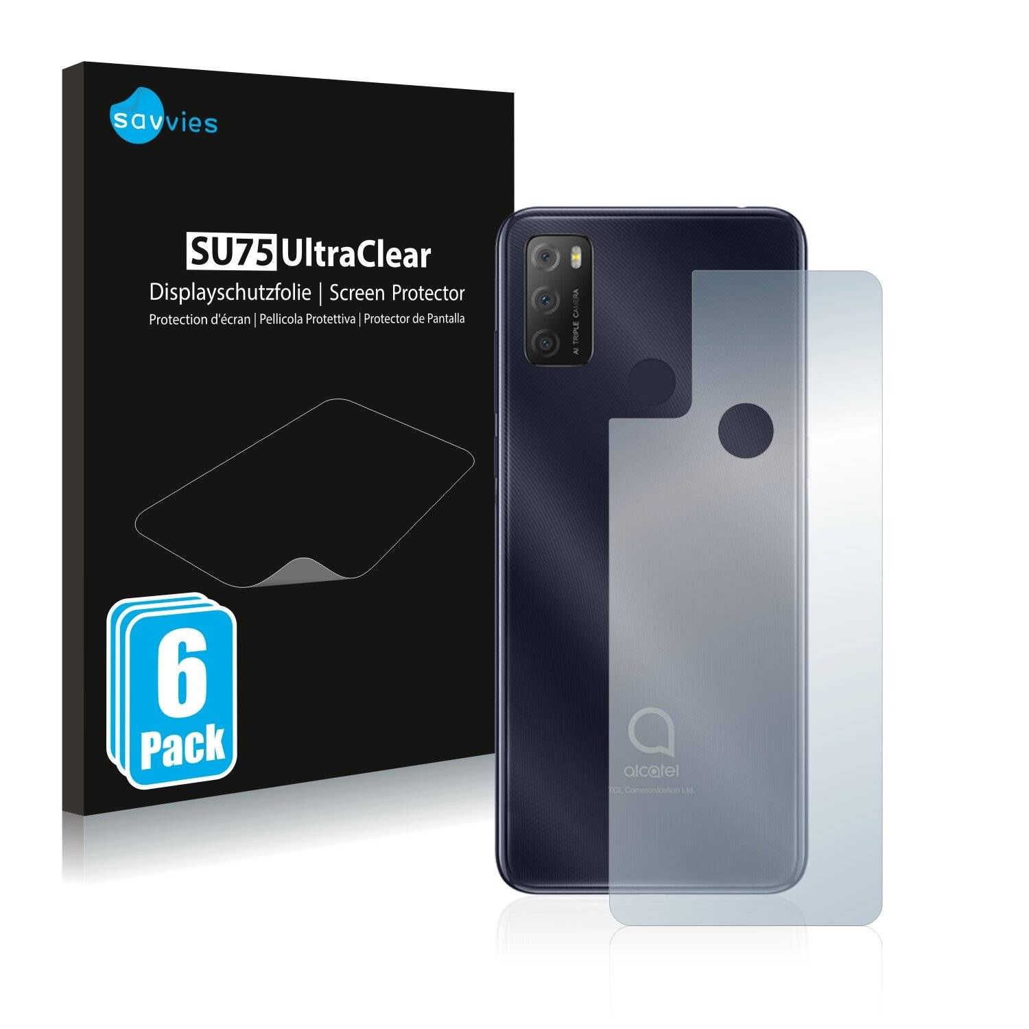 6x Savvies SU75 Displayschutzfolie für Alcatel 1S 2021
