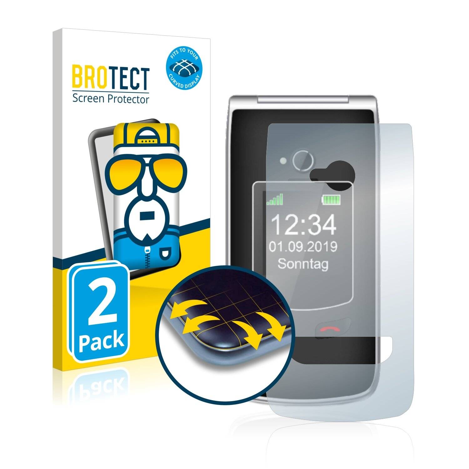 2x BROTECT Flex Full-Cover Displayschutzfolie für Beafon SL595
