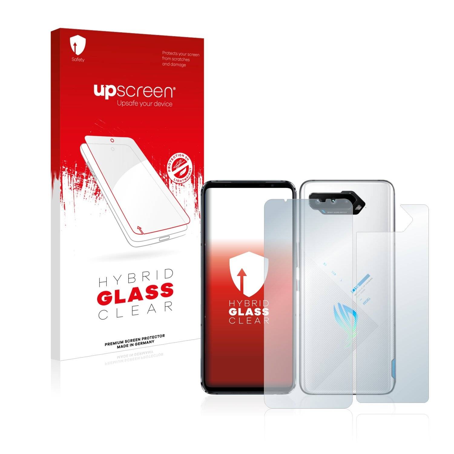 upscreen Hybrid Glass Clear Premium Schutzglas Folie für Asus ROG Phone 5s (Vorder +