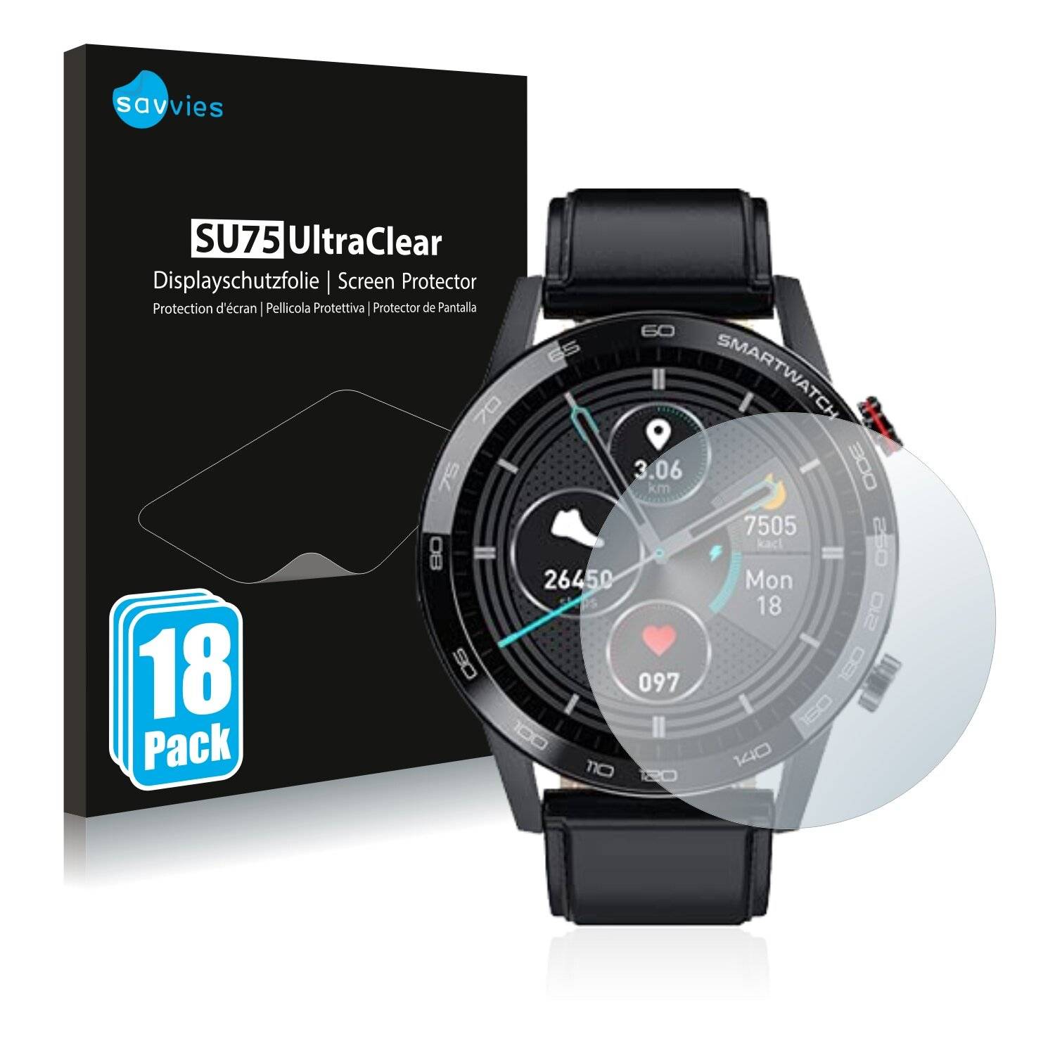 18x Savvies SU75 Displayschutzfolie für Microwear