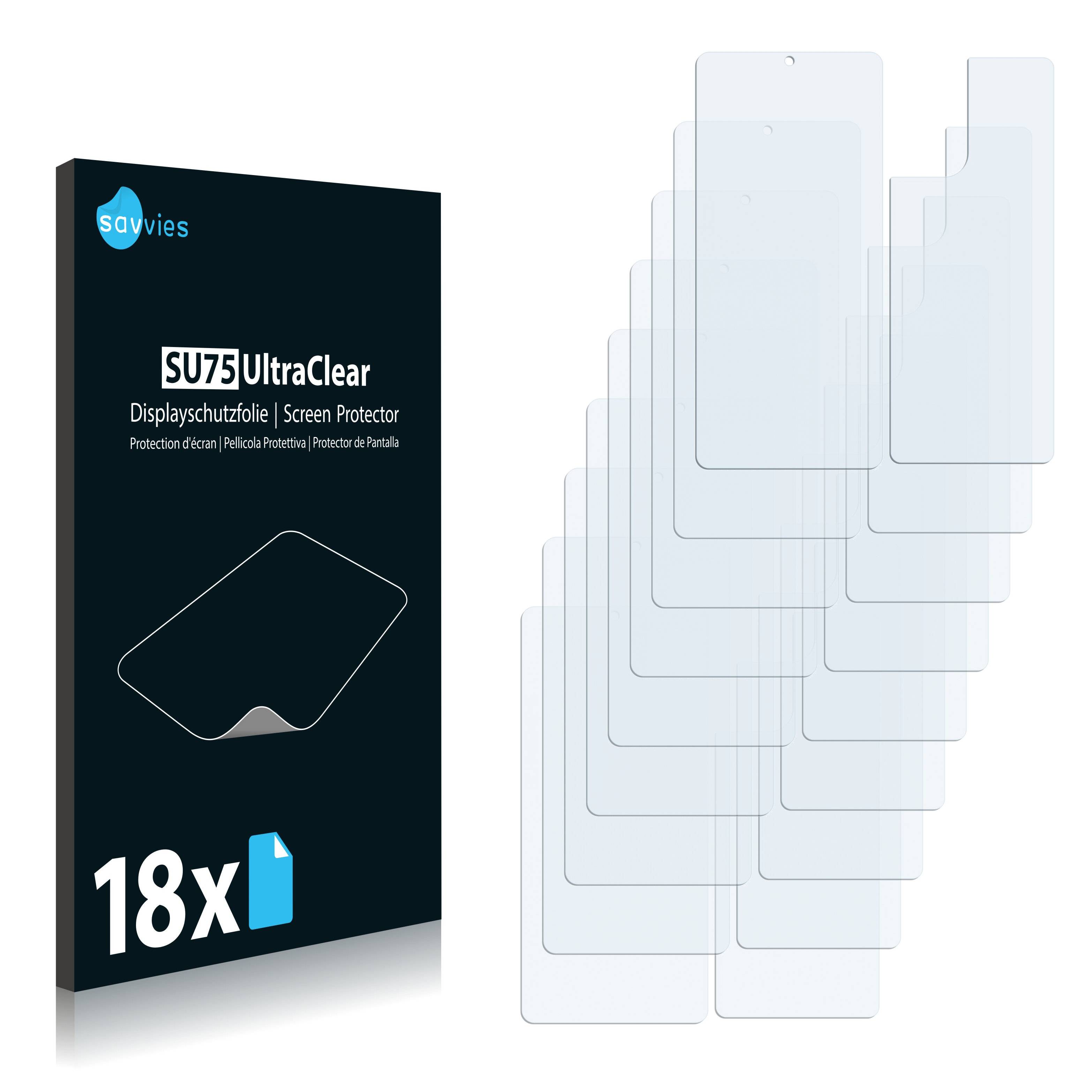 18x Savvies SU75 Displayschutzfolie für Xiaomi Redmi K40 Pro (Vorder +
