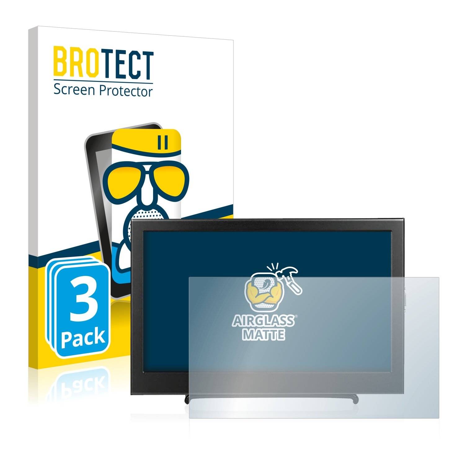 3x BROTECT AirGlass Matte Schutzglas Folie für Kenowa Portable Monitor