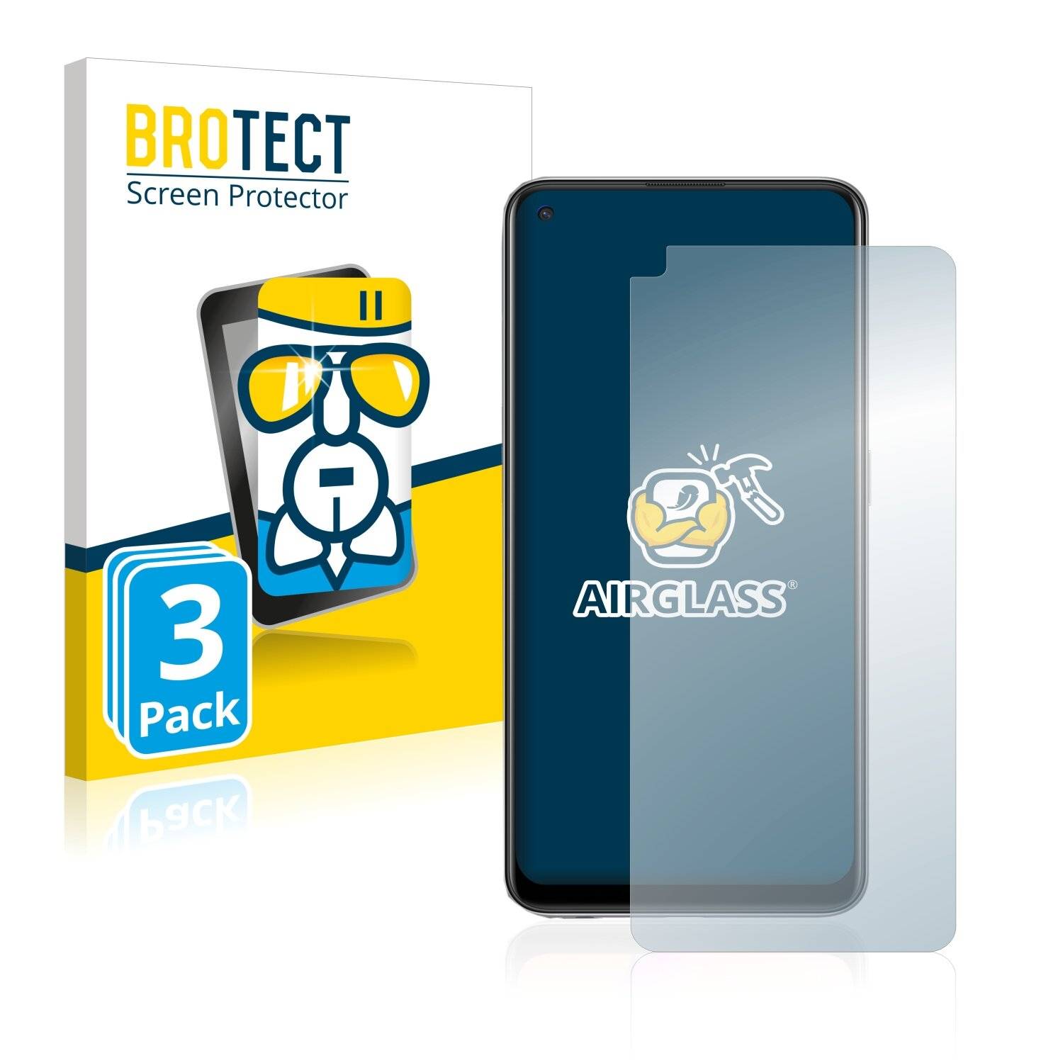 3x BROTECT AirGlass Schutzglas Folie für Oppo