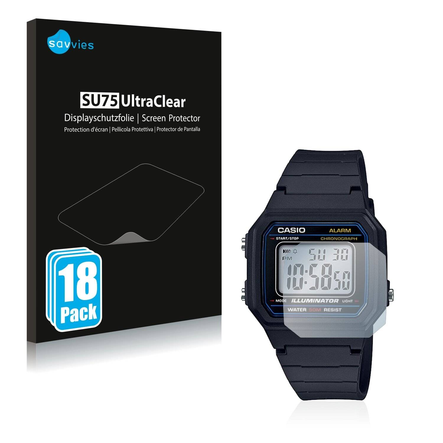 18x Savvies SU75 Displayschutzfolie für Casio Unisex