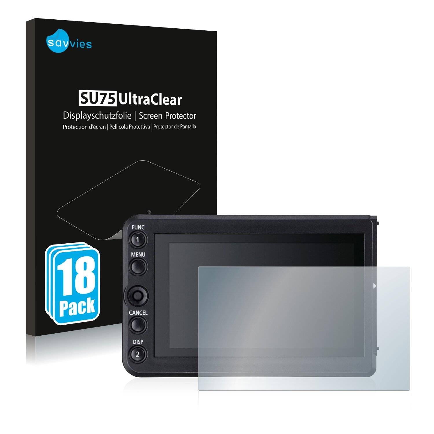 18x Savvies SU75 Displayschutzfolie für Canon EOS C300 Mark