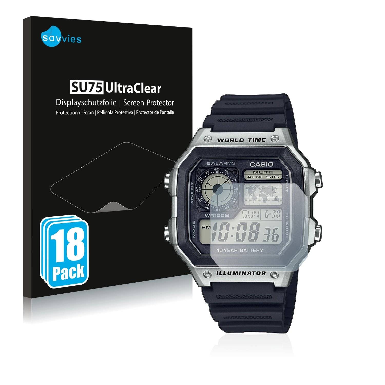 18x Savvies SU75 Displayschutzfolie für Casio