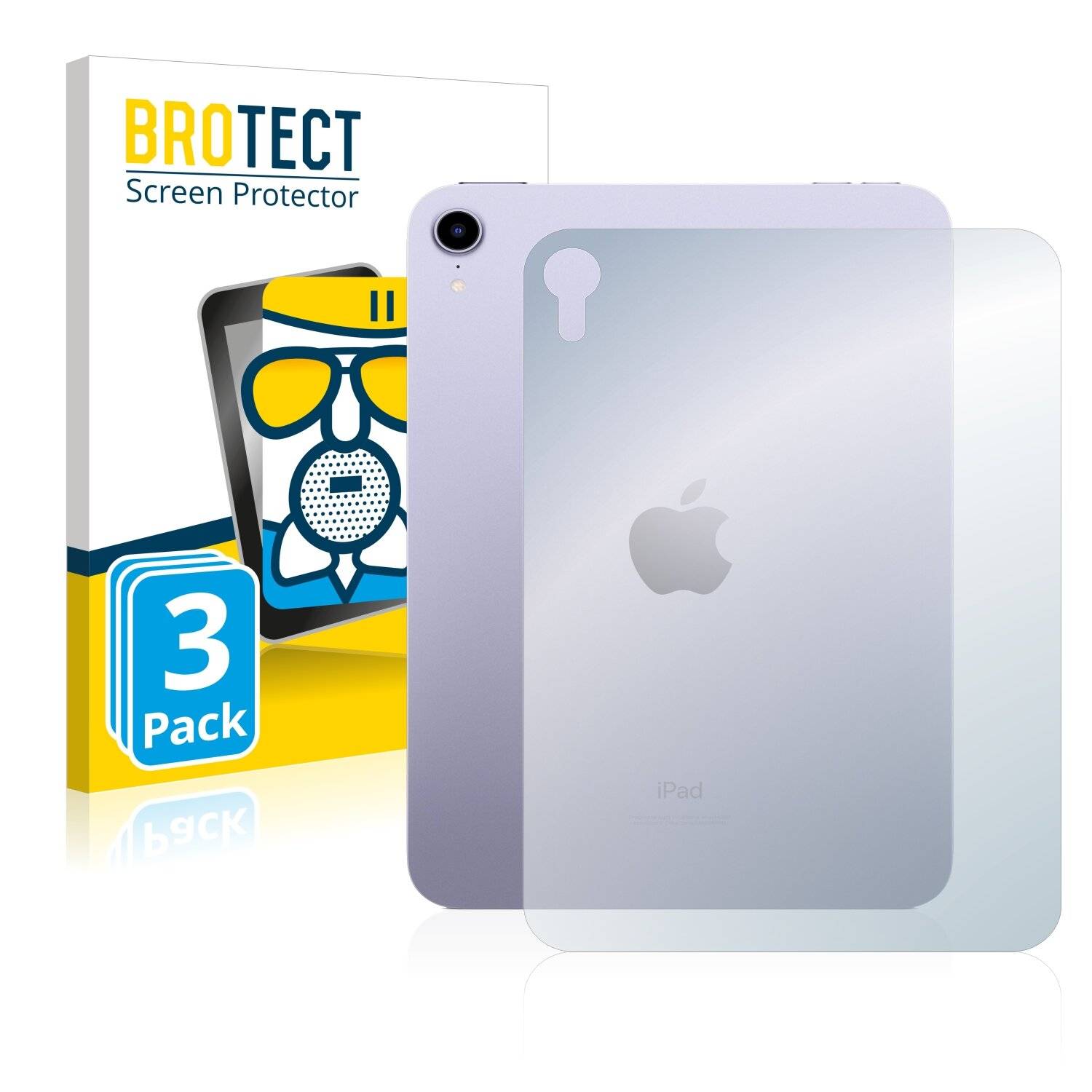 3x BROTECT AirGlass Matte Schutzglas Folie für Apple iPad Mini 6 WiFi 2021 (Rückseite, 6