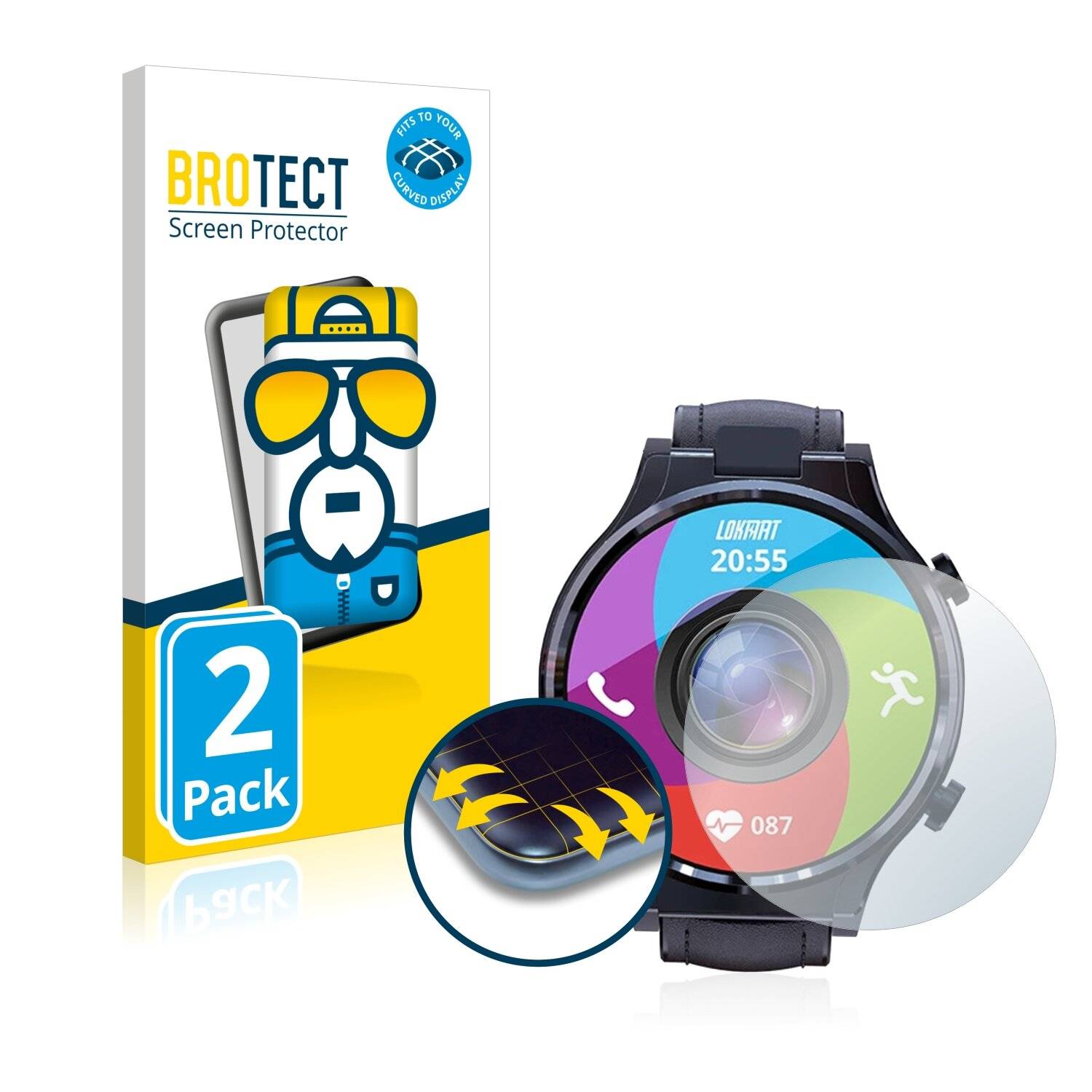 2x BROTECT Flex Full-Cover Displayschutzfolie für Lokmat Appllp