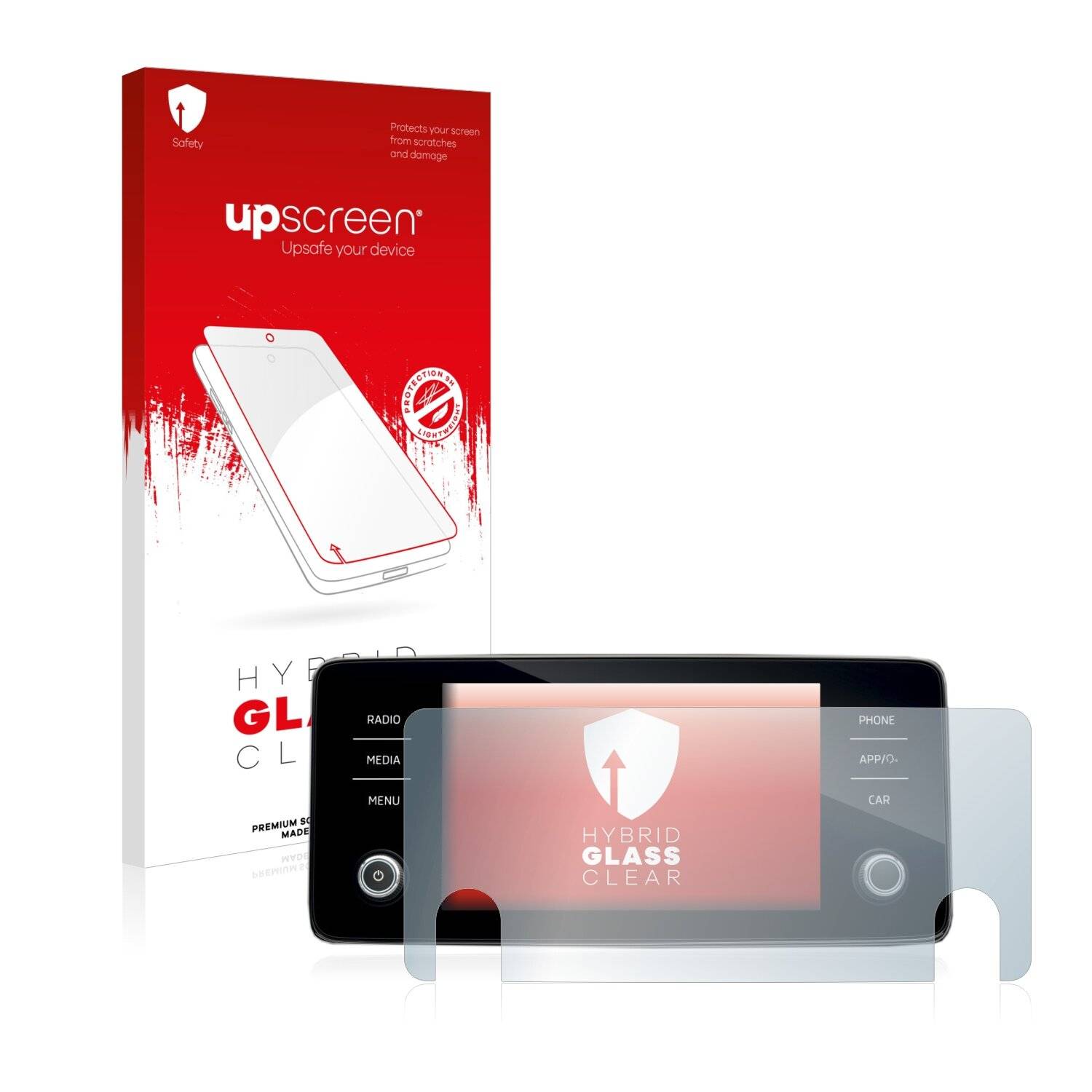 upscreen Hybrid Glass Clear Premium Schutzglas Folie für Skoda Bolero 2020 Infotainment