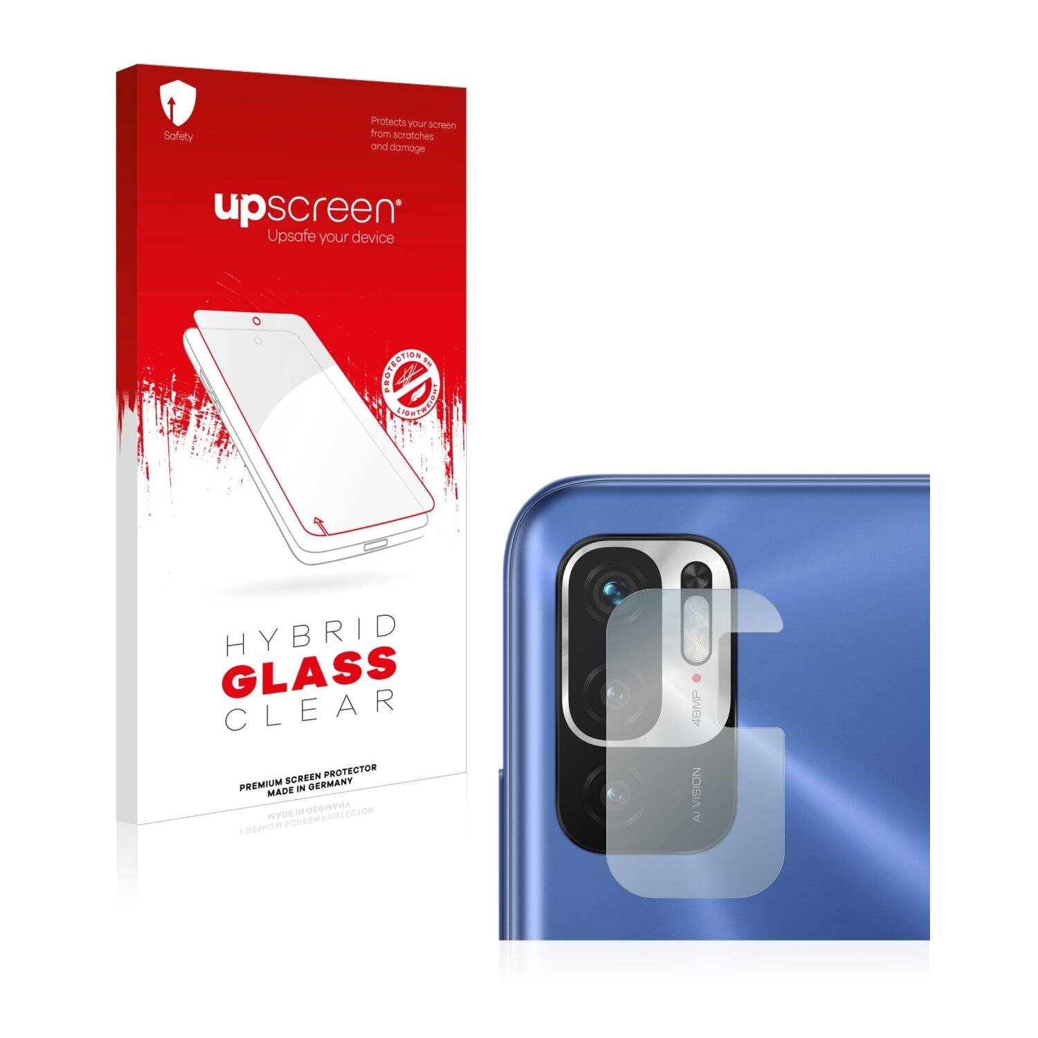 upscreen Hybrid Glass Clear Premium Schutzglas Folie für Xiaomi Redmi Note 10T 5G (NUR