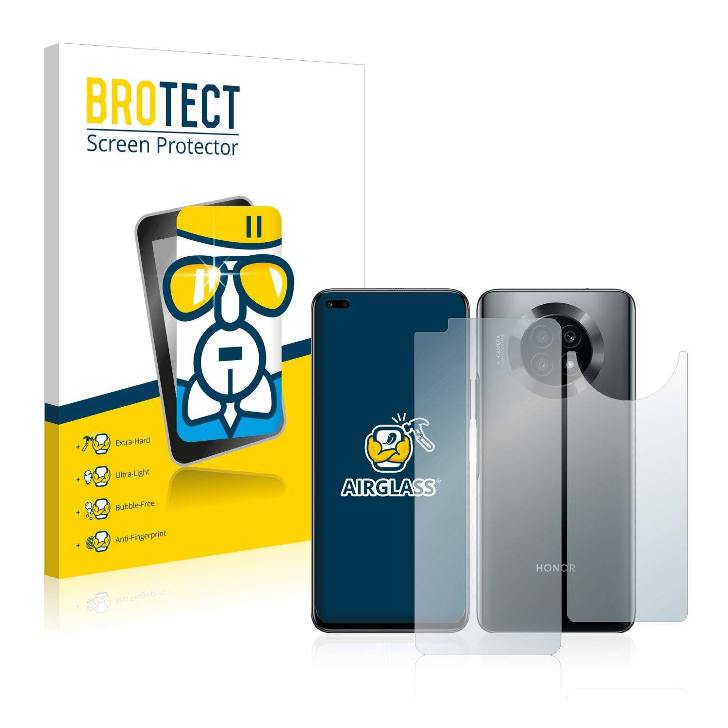 BROTECT AirGlass Schutzglas Folie für Honor X20 5G (Vorder +