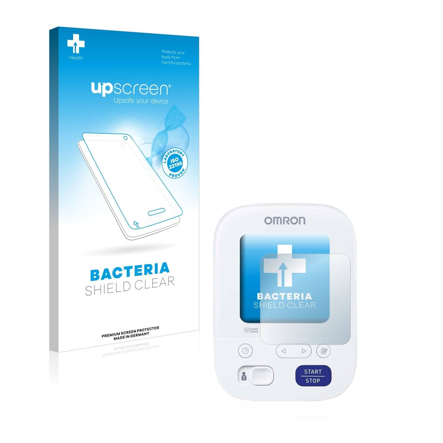upscreen Bacteria Shield Clear Premium Antibakterielle Displayschutzfolie für Omron