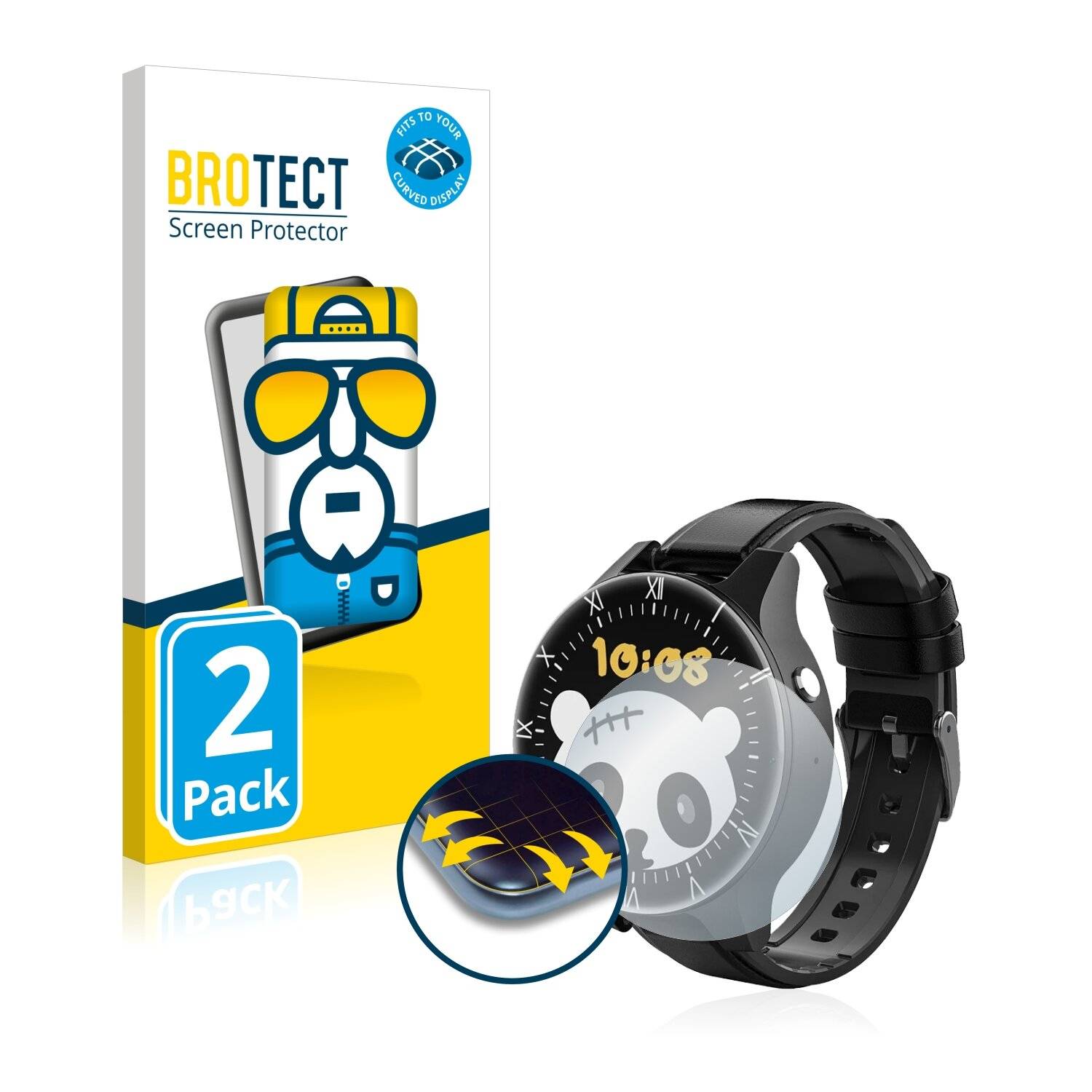 2x BROTECT Flex Full-Cover Displayschutzfolie für Rogbid Panda