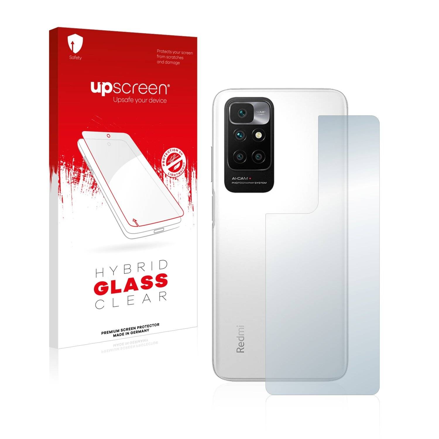 upscreen Hybrid Glass Clear Premium Schutzglas Folie für Xiaomi Redmi 10