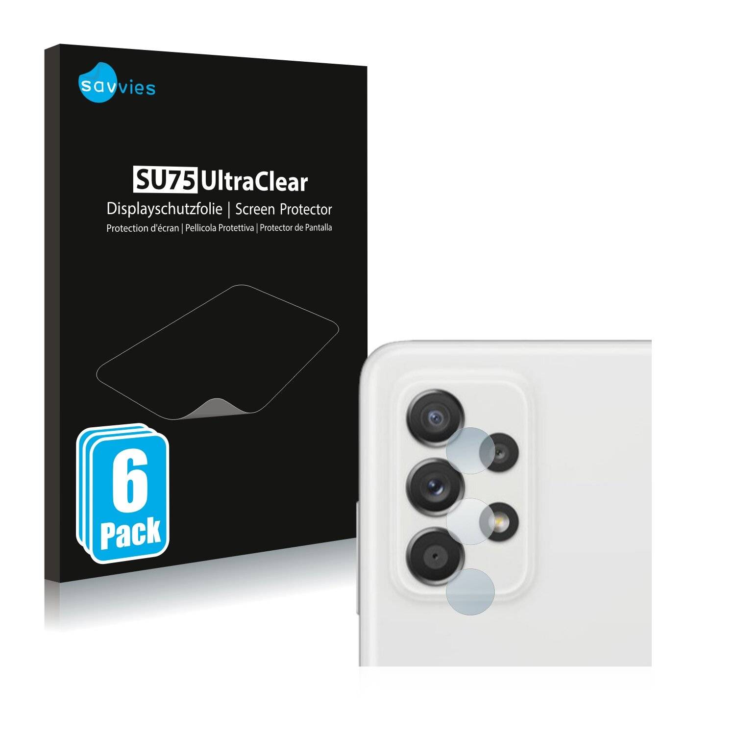 6x Savvies SU75 Displayschutzfolie für Samsung Galaxy A52s 5G (NUR
