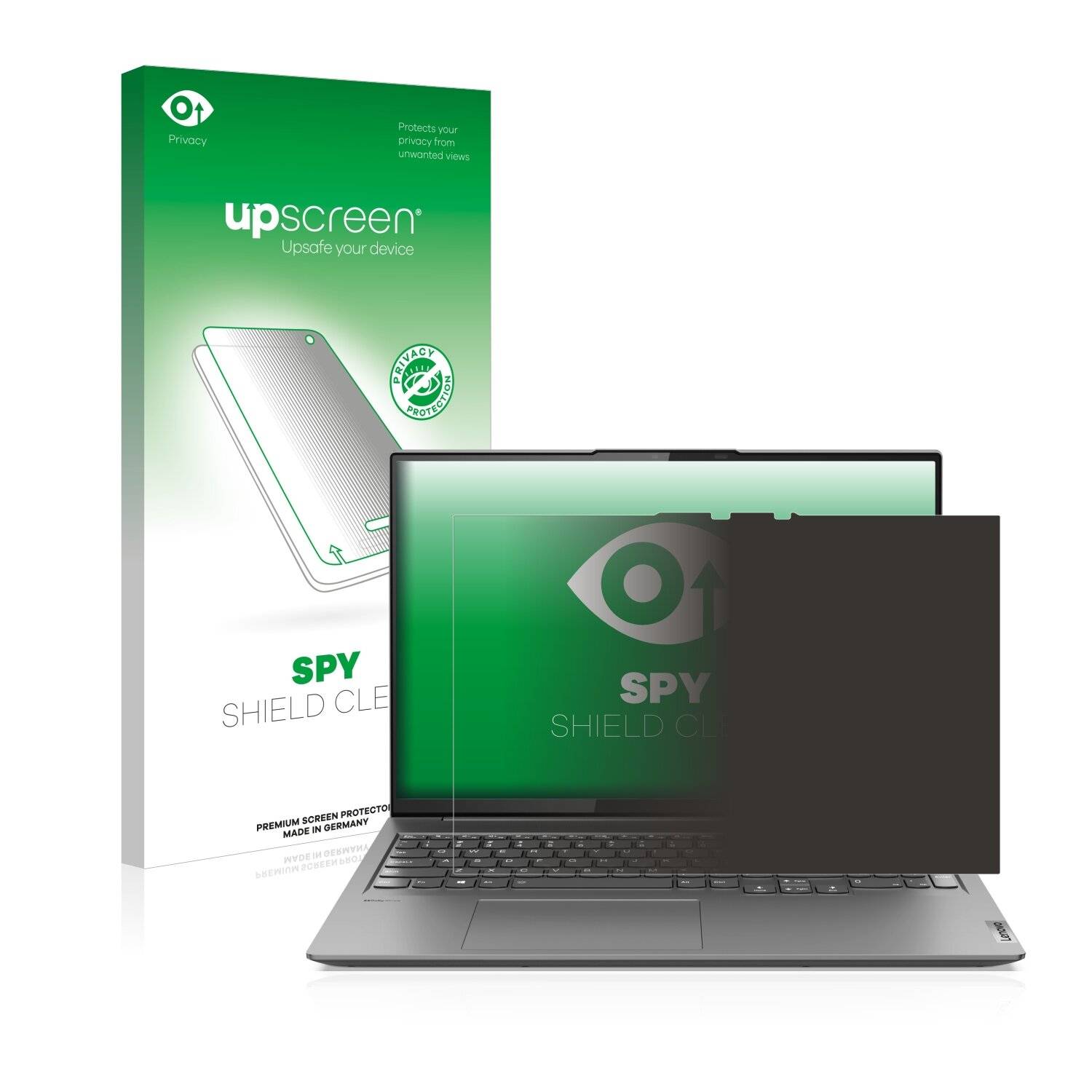 upscreen Spy Shield Clear Premium Blickschutzfolie für Lenovo Yoga Slim 7 Pro