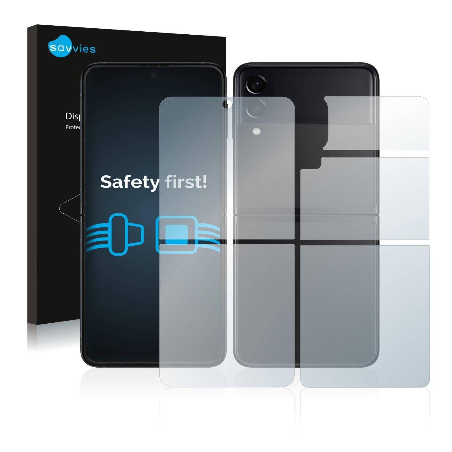 18x Savvies SU75 Displayschutzfolie für Samsung Galaxy Z Flip 3 5G (Vorder +