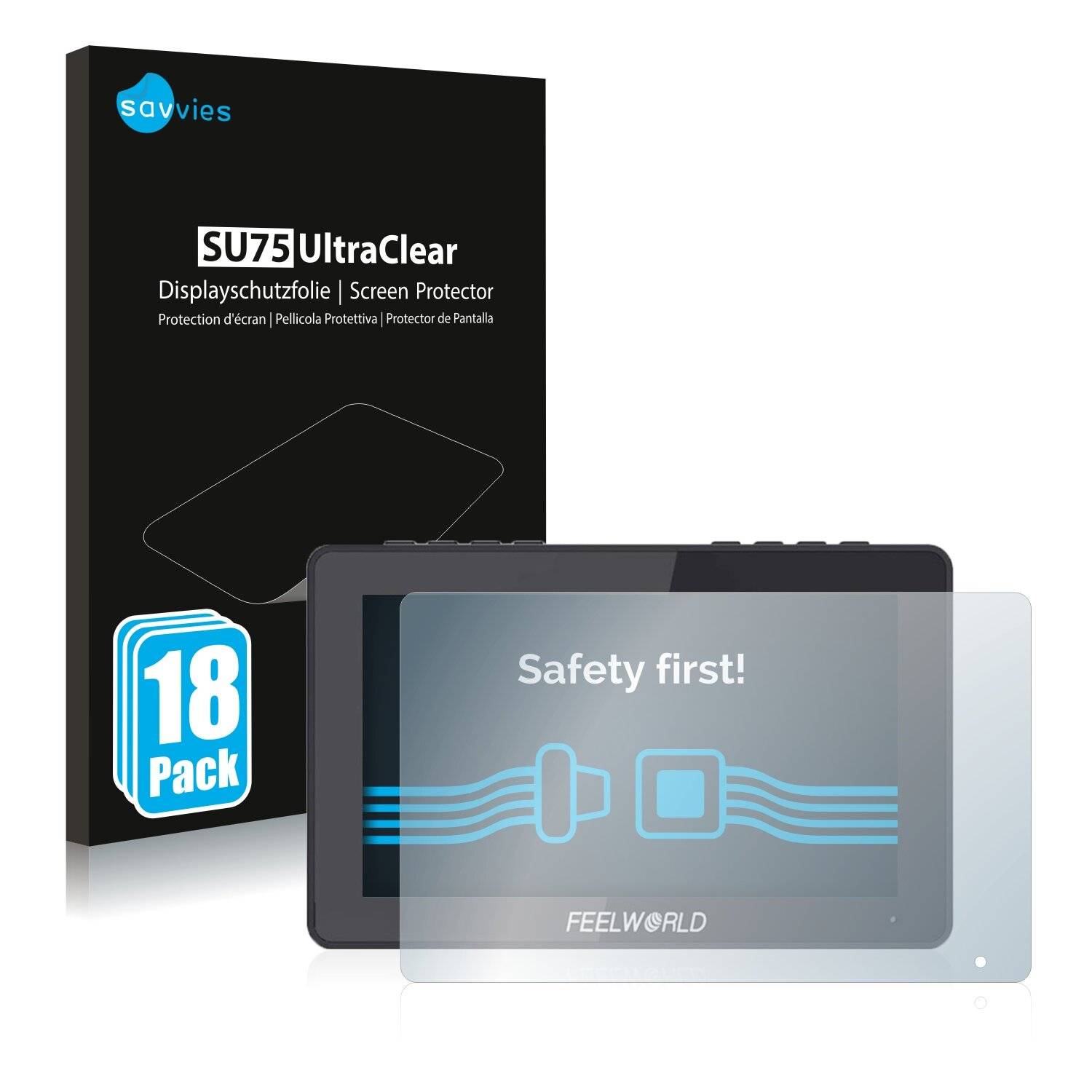 18x Savvies SU75 Displayschutzfolie für Feelworld F5 PRO V2