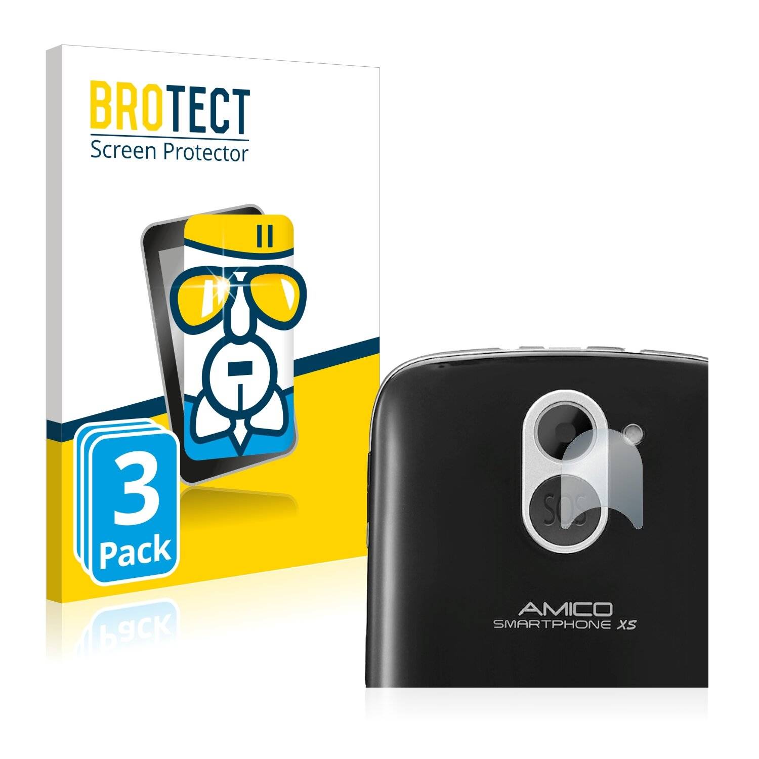 3x BROTECT AirGlass Schutzglas Folie für Brondi Amico XS (NUR