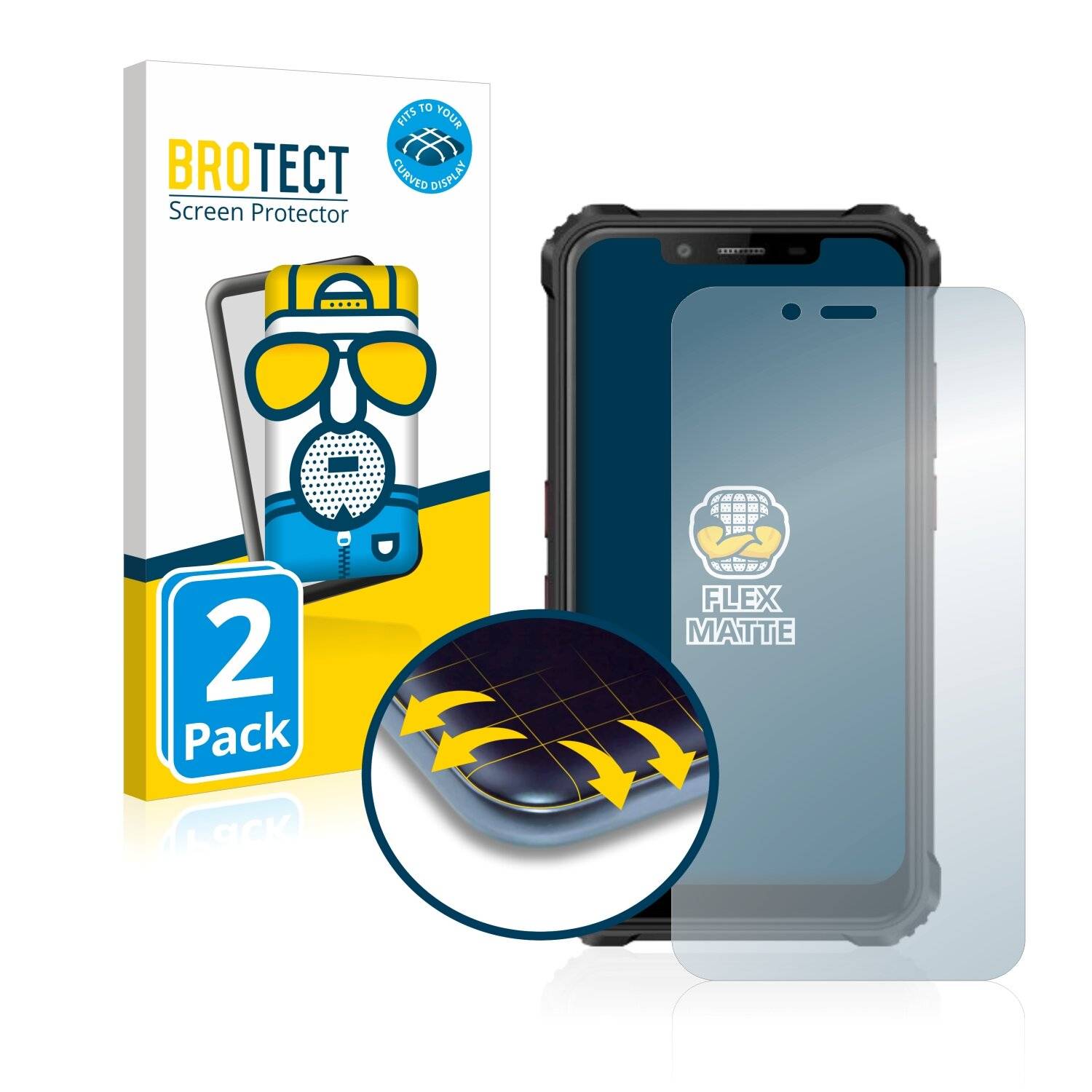 2x BROTECT Flex Matte Full-Cover Displayschutzfolie für Oukitel