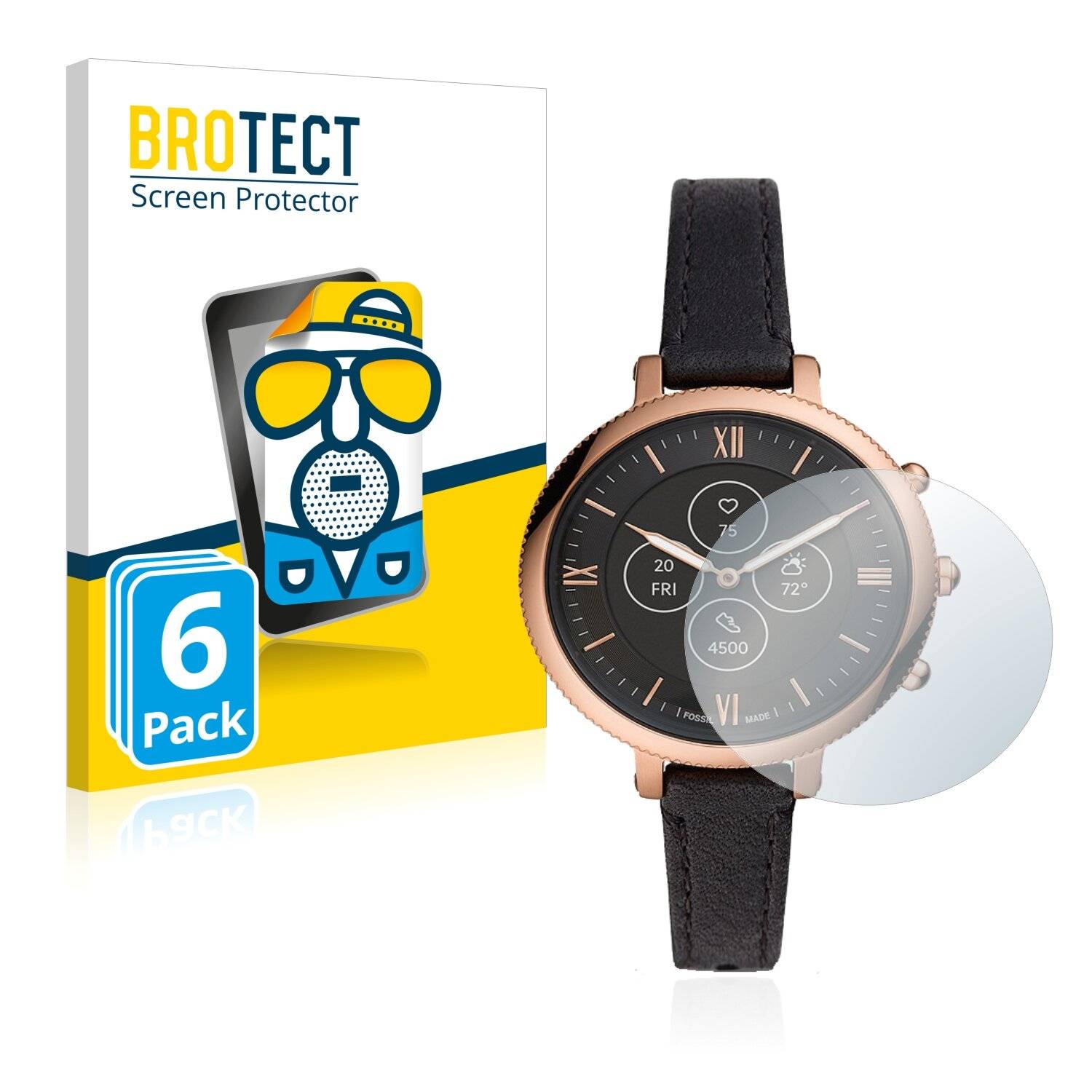 6x BROTECT Matte Displayschutzfolie für Fossil Monroe Hybrid HR - Entspiegelt,