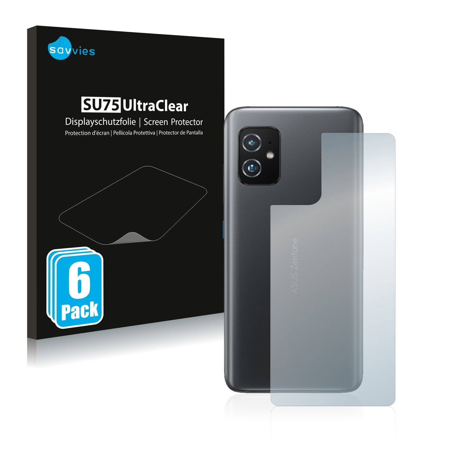 6x Savvies SU75 Displayschutzfolie für Asus ZenFone 8