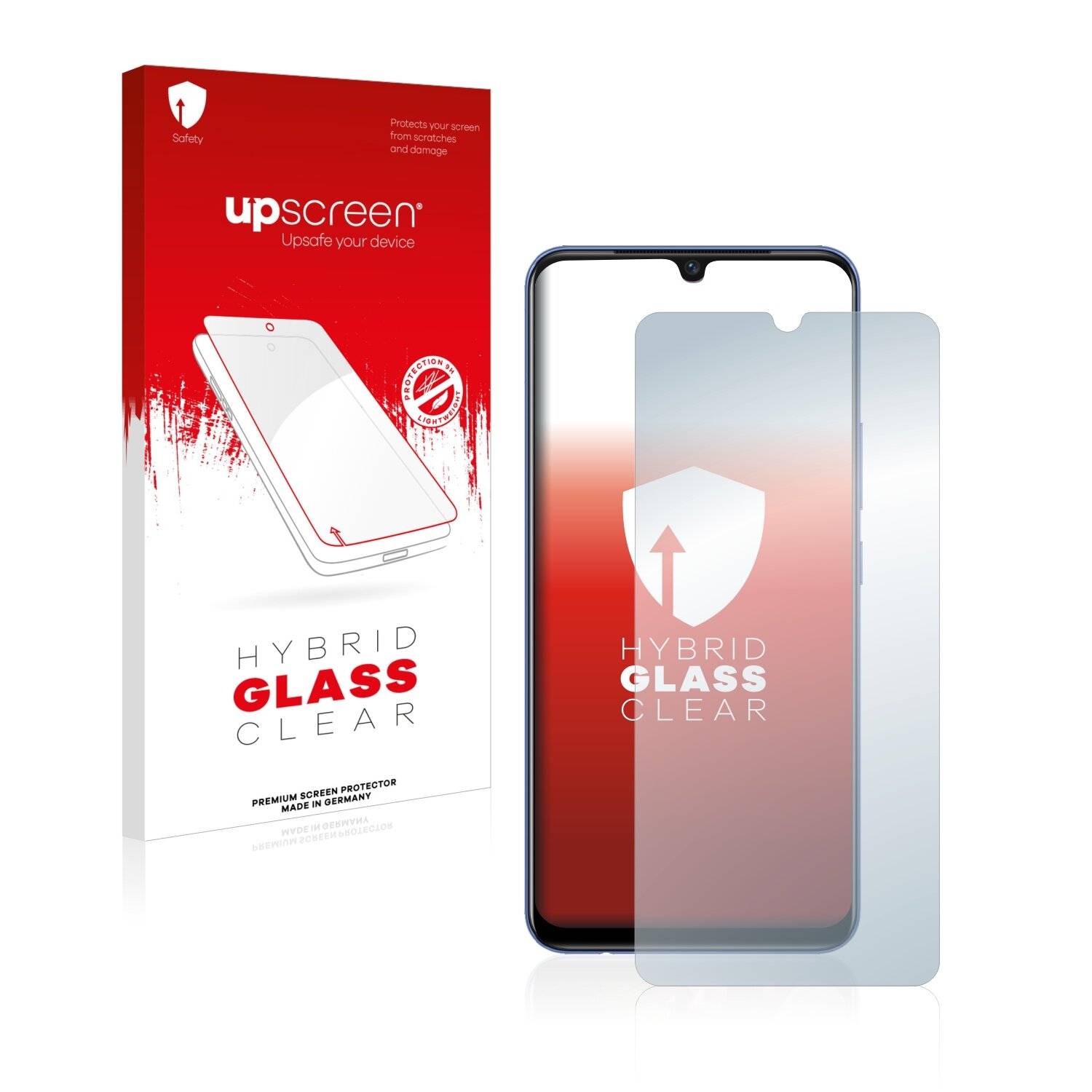 upscreen Hybrid Glass Clear Premium Schutzglas Folie für Vivo V21e