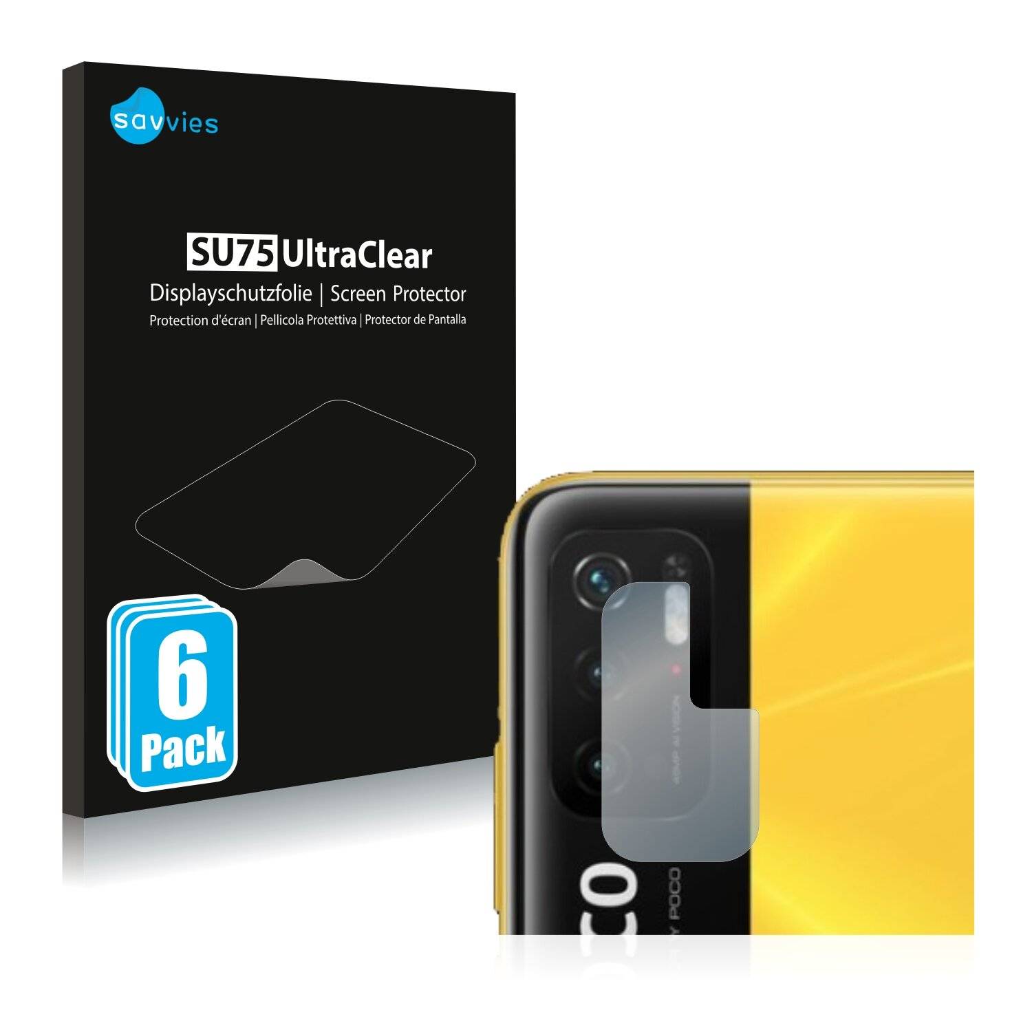 6x Savvies SU75 Displayschutzfolie für Xiaomi Poco M3 Pro 5G (nur