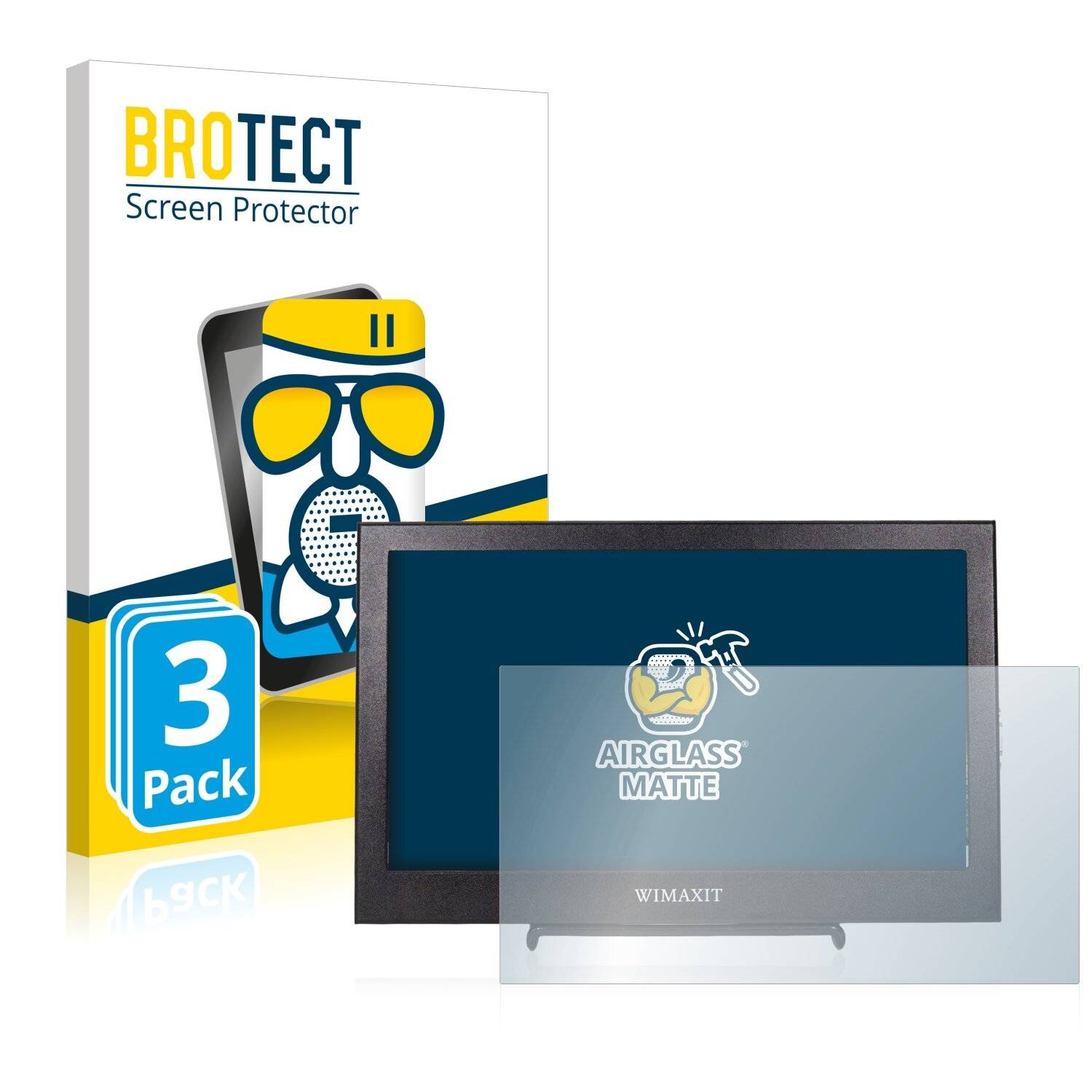 3x BROTECT AirGlass Matte Schutzglas Folie für Wimaxit M1160 Portable Monitor