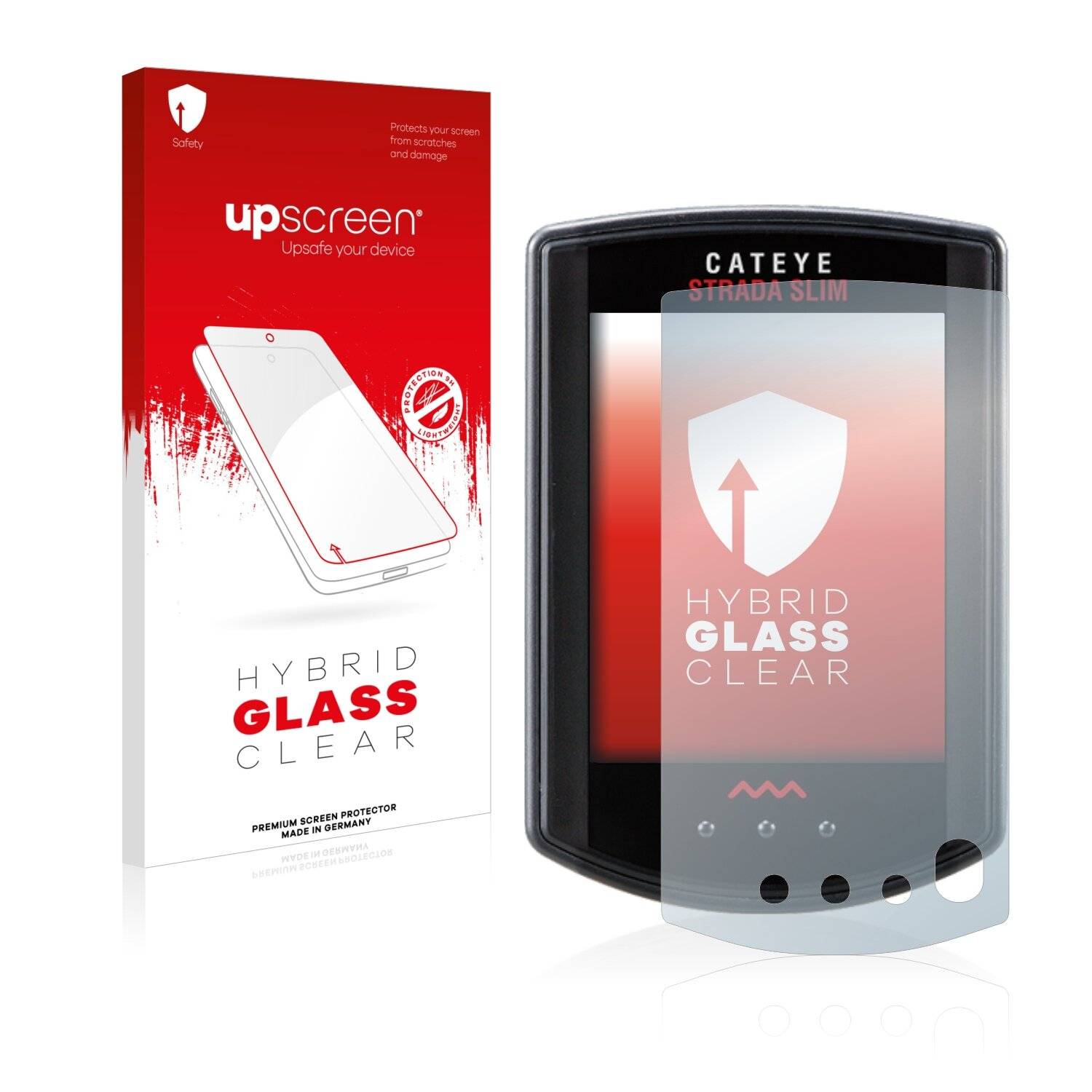 upscreen Hybrid Glass Clear Premium Schutzglas Folie für Cateye Strada